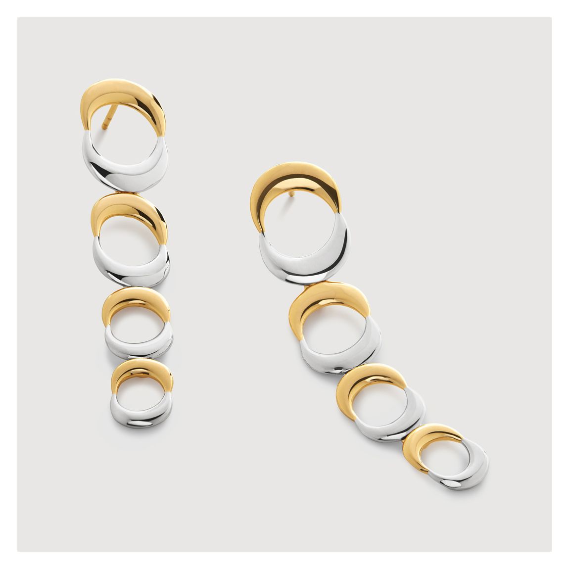 Gold Plated Kissing Moon Mixed Metal Cocktail Earrings main product photo