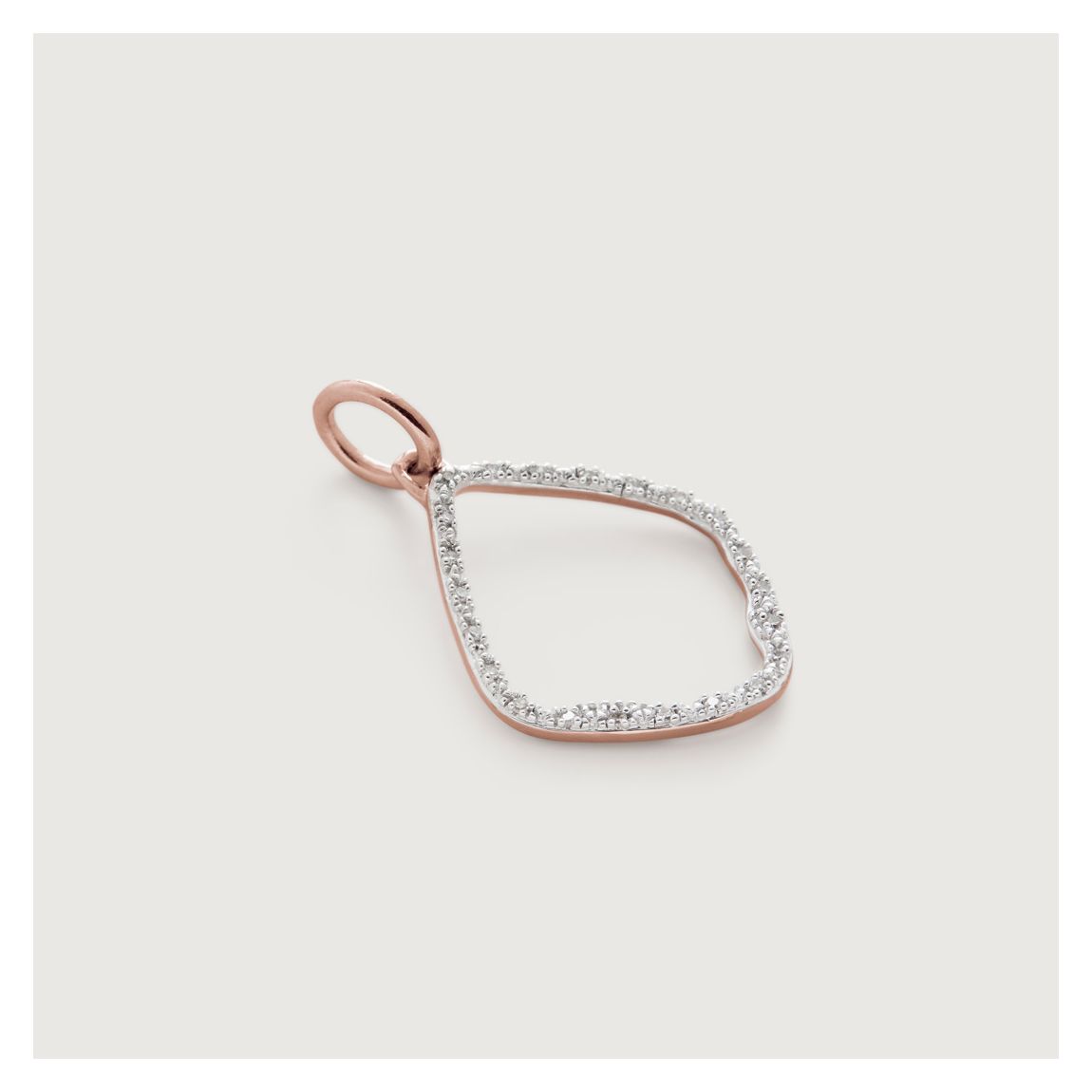 Rose Gold Riva Hoop Diamond Pendant Charm main product photo
