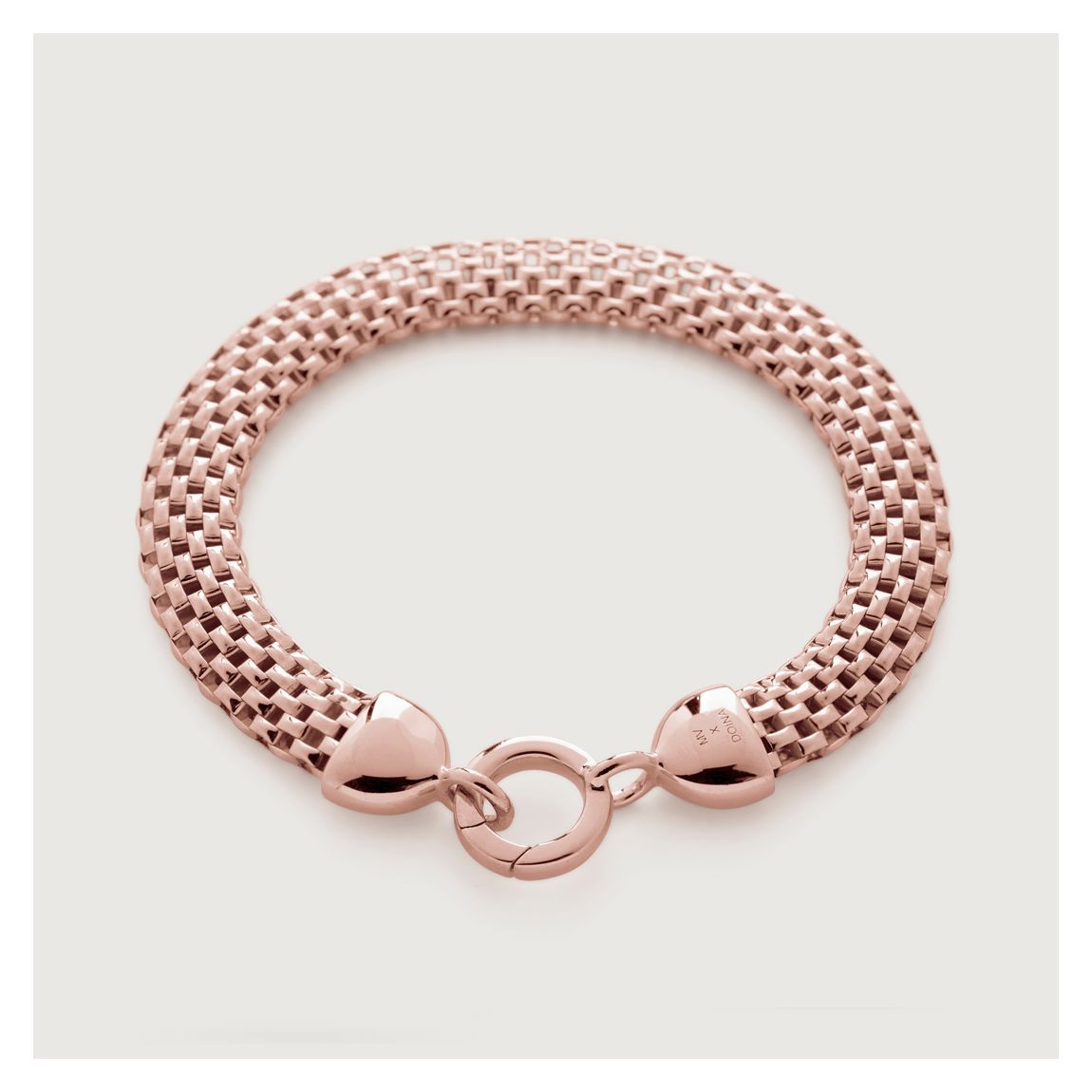 Rose Gold Woven Wide Chain Bracelet main product photo