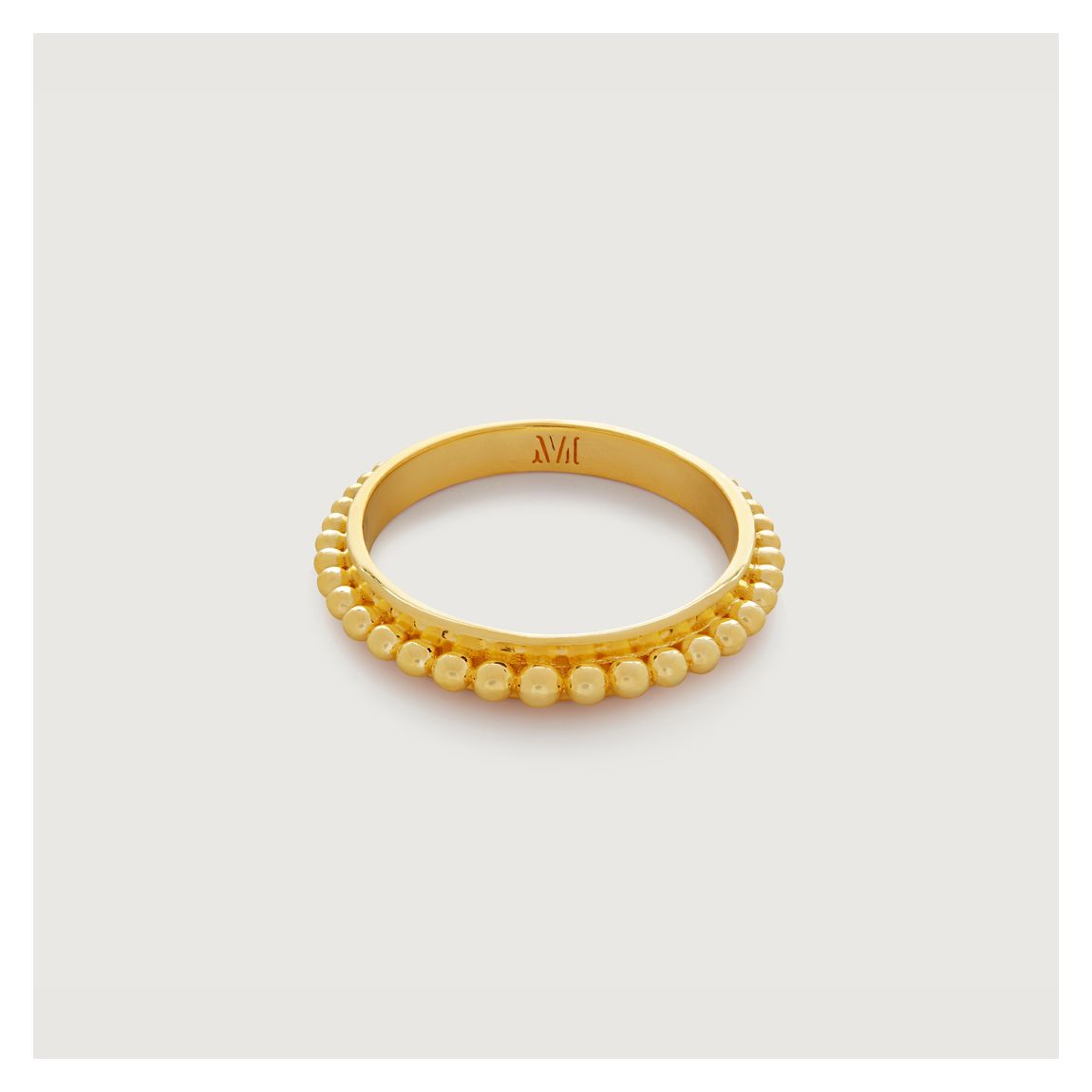 Gold Plated Deia Beaded Stacking Ring main product photo