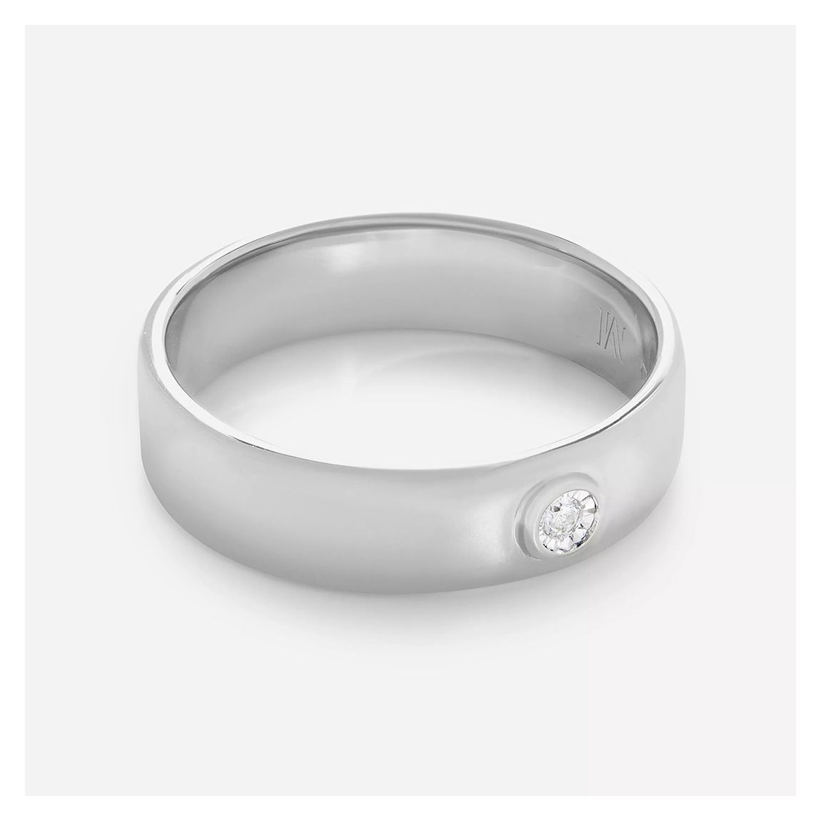 Silver Diamond Essential Band Ring main product photo