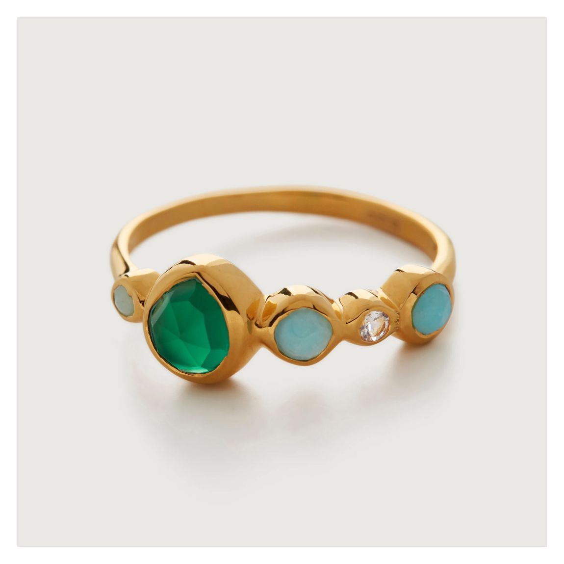 Gold Plated Siren Tonal Half Eternity Ring main product photo