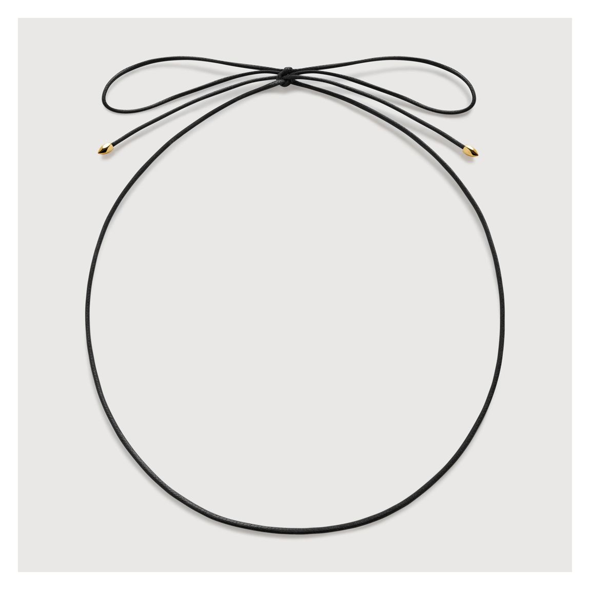 Black Gold Plated Cotton Cord Necklace 95cm main product photo