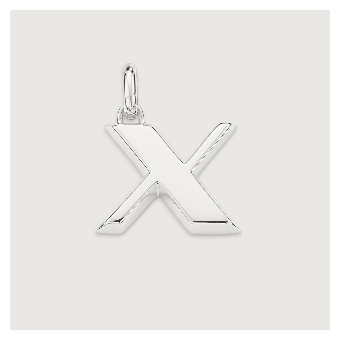 Silver Alphabet X Pendant Charm main product photo