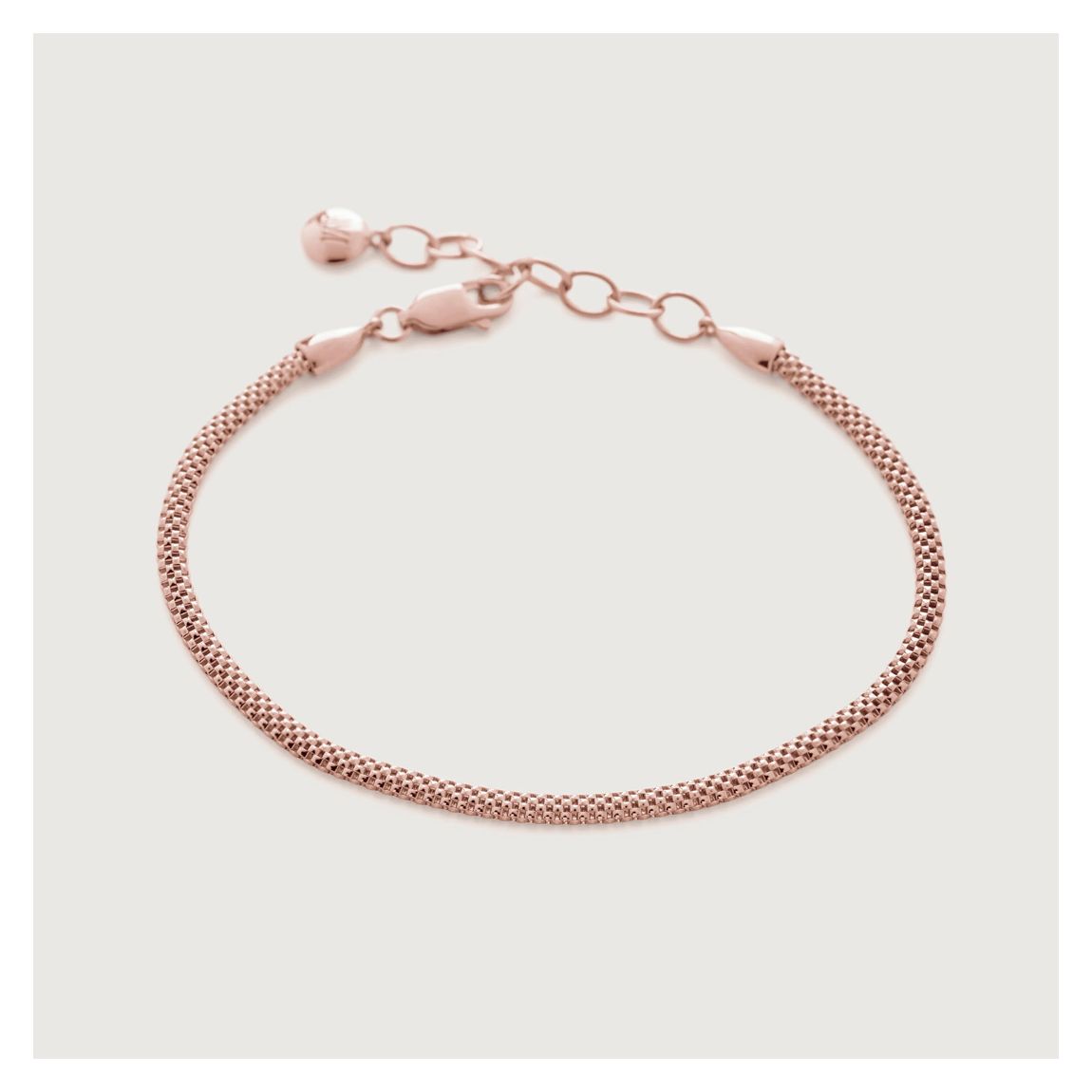 Rose Gold Heirloom Woven Fine Chain Bracelet main product photo