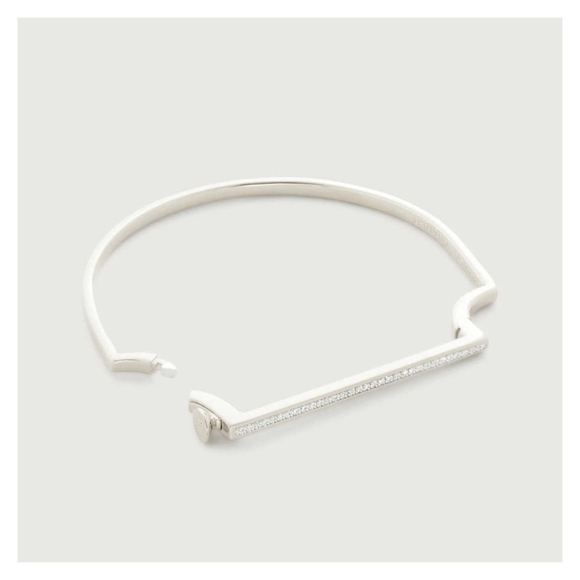 Silver Signature Thin Diamond Bangle main product photo