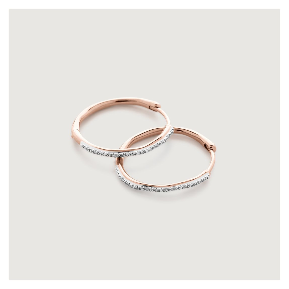 Gold Diamond Riva Medium Hoop Earrings main product photo