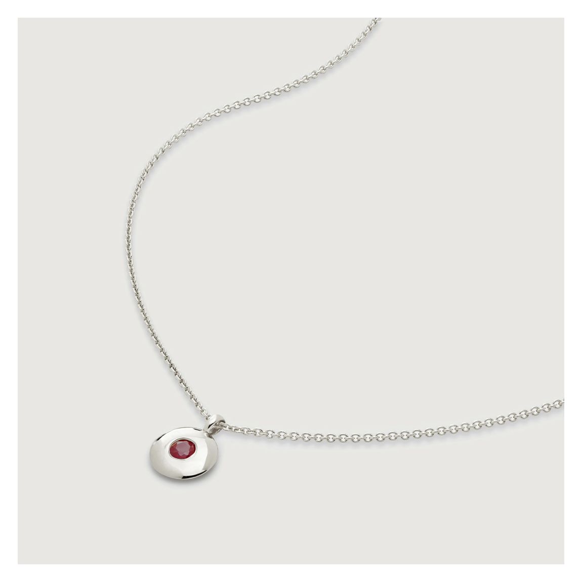 Ruby Silver July Birthstone Necklace main product photo