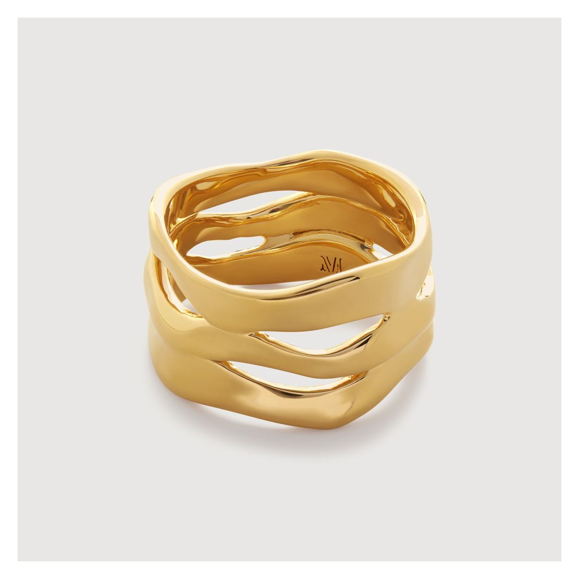 Gold The Wave Triple Band Ring main product photo