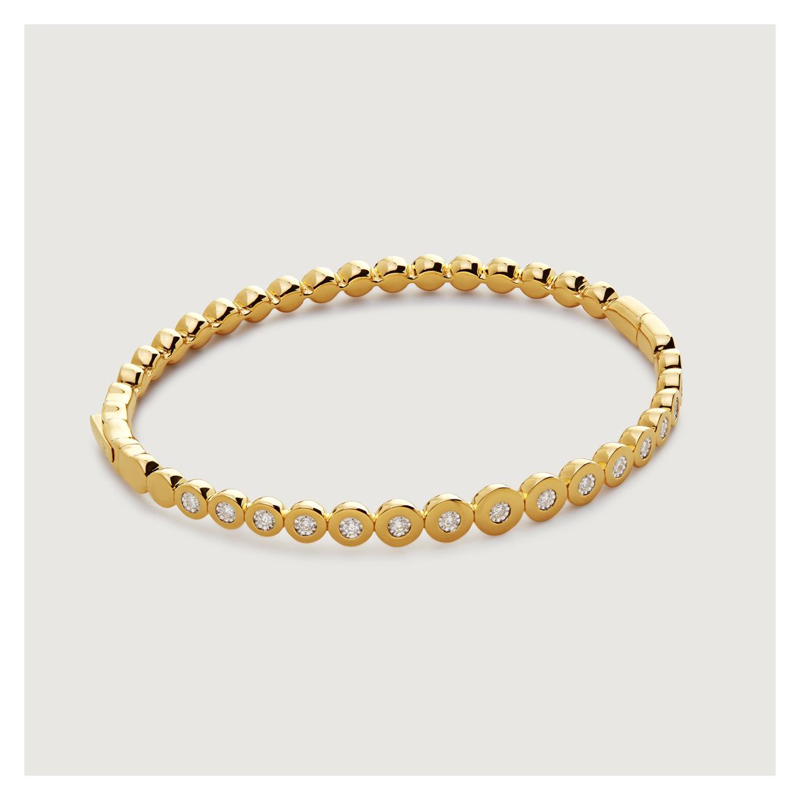 Lab Grown Diamond Gold Plated Lab Grown Diamond Graduated Bangle main product photo
