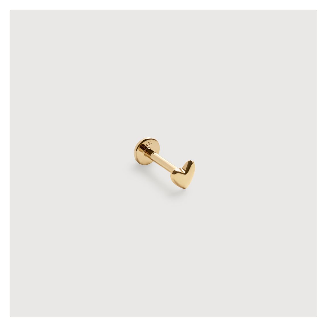 Yellow Gold Heart Single Labret Piercing Earring main product photo