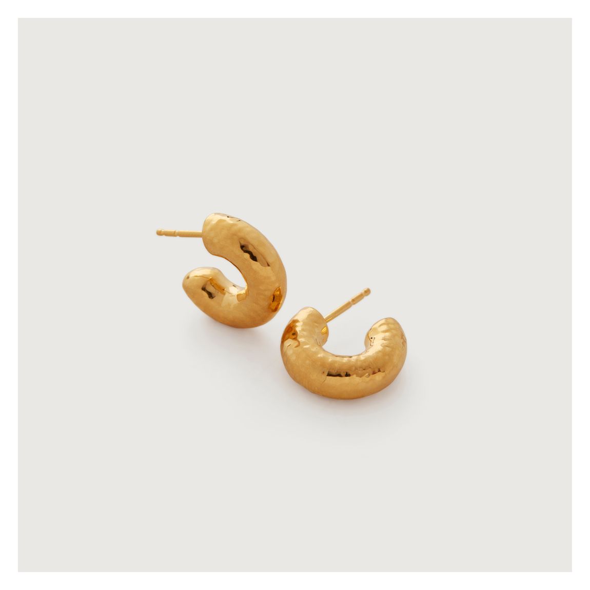 Gold Plated Siren Muse Chunky Small Hoop Earrings main product photo