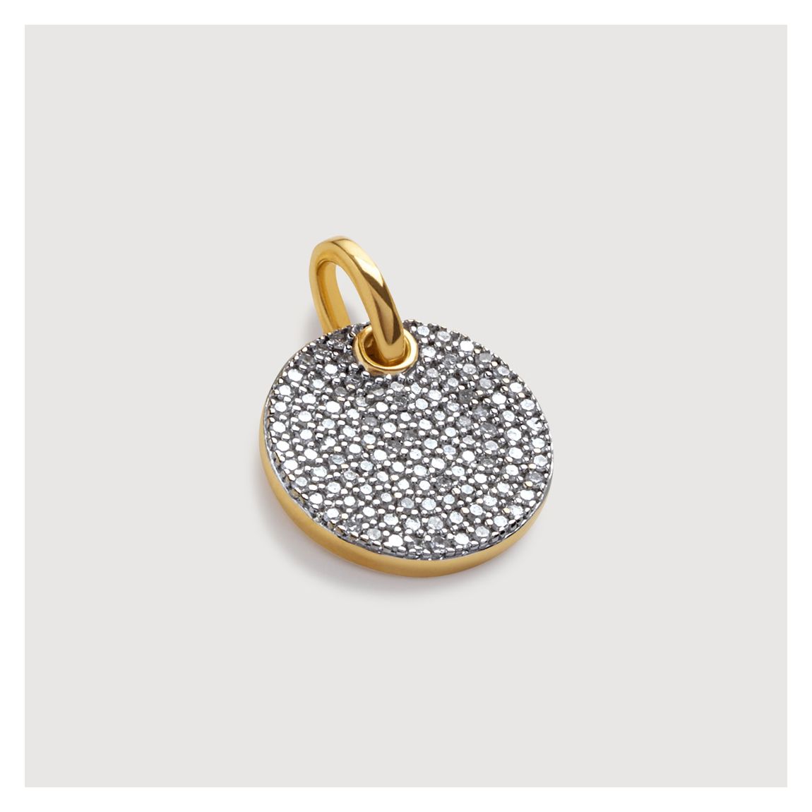 Gold Plated Diamond Ava Disc Pendant Charm main product photo