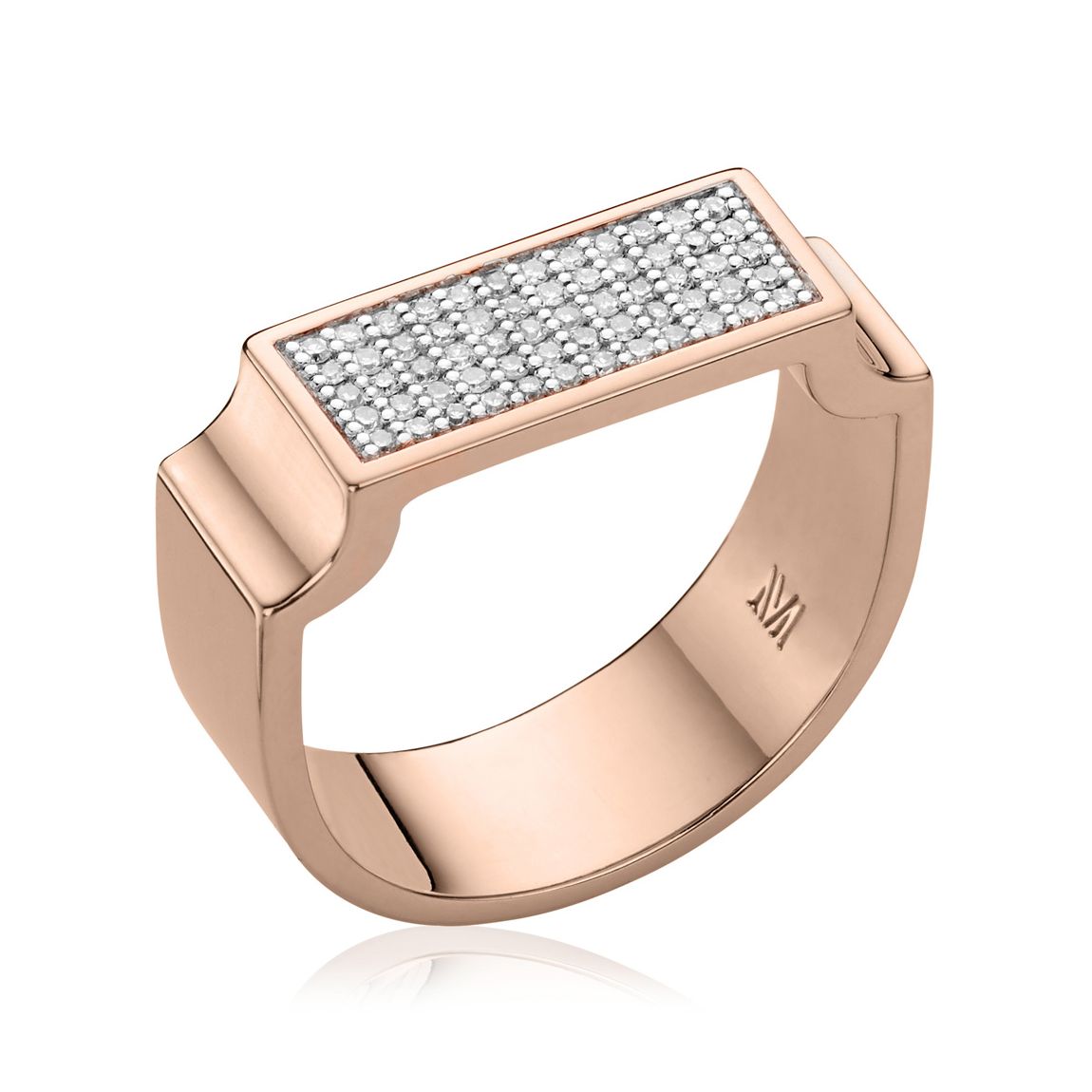 Rose Gold Diamond Rose Gold Signature Wide Diamond Ring main product photo