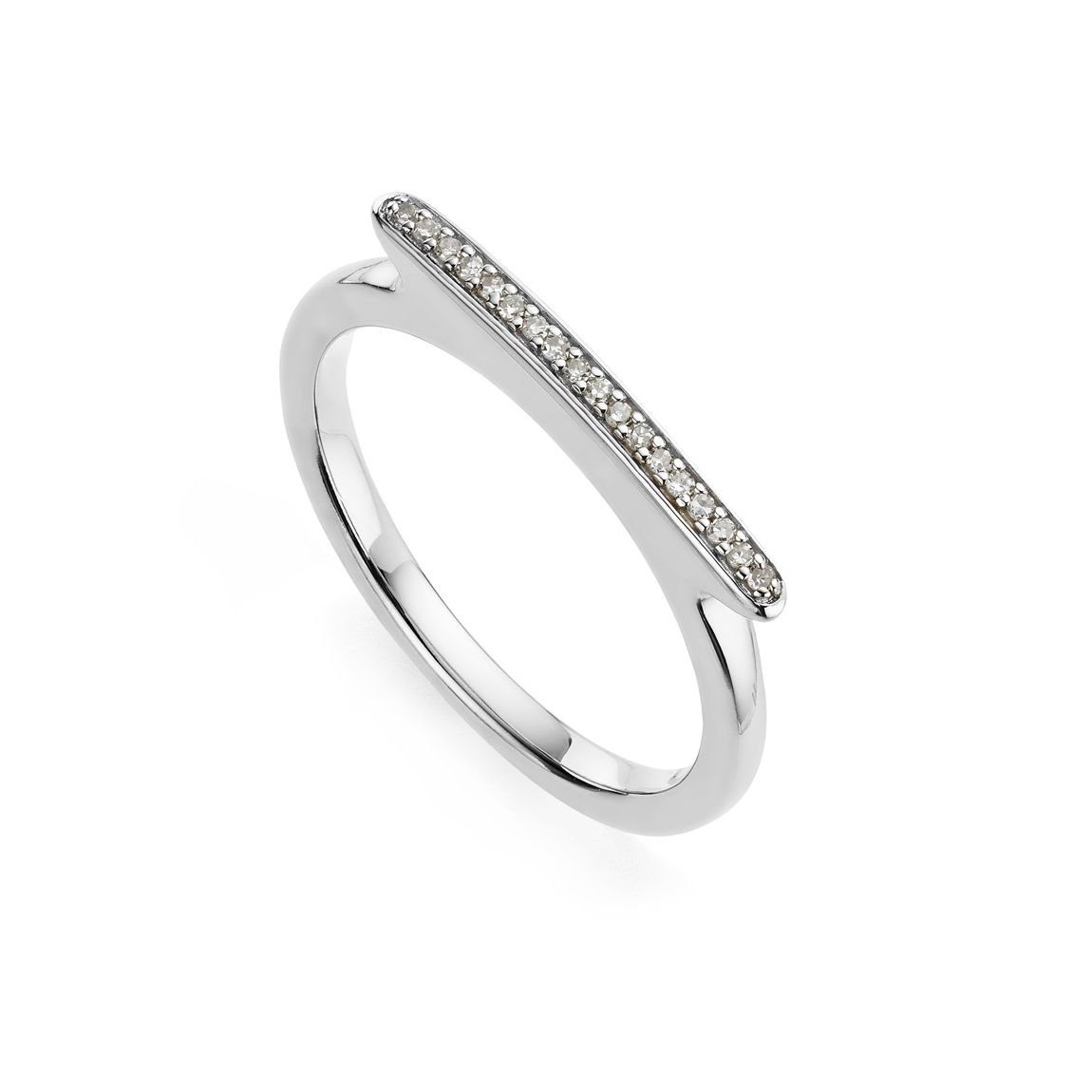 Silver Skinny Bar Diamond Ring Size M main product photo