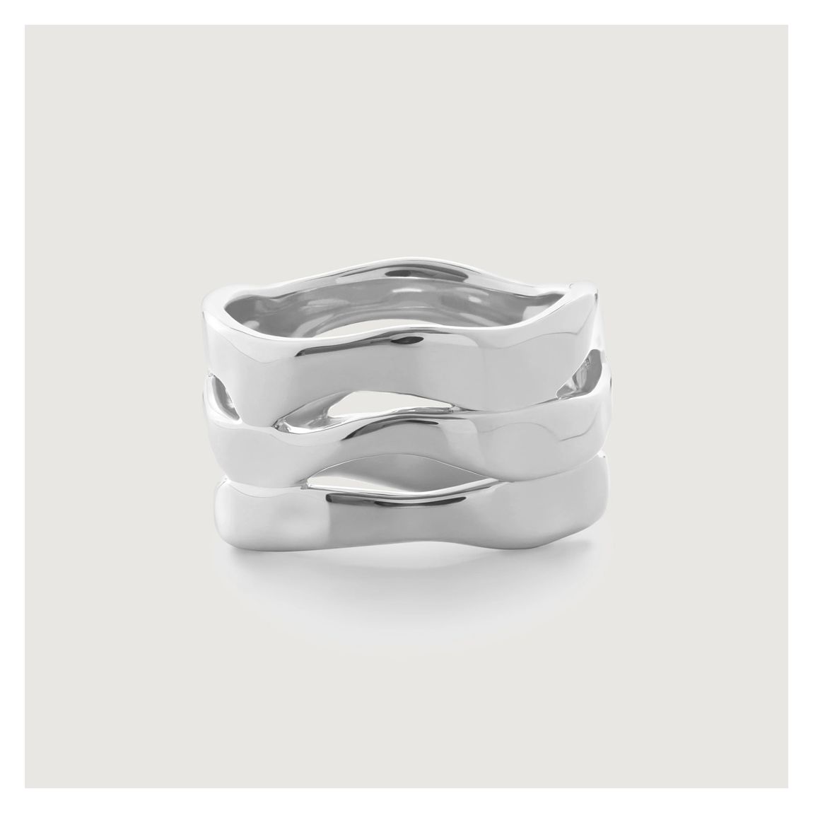 Silver The Wave Triple Band Ring main product photo
