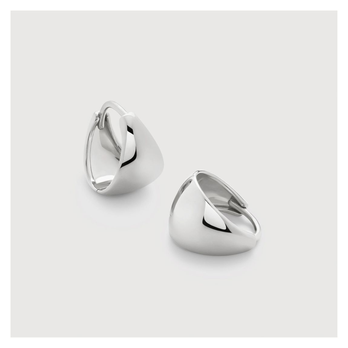 Silver Tapered Huggie Earrings main product photo