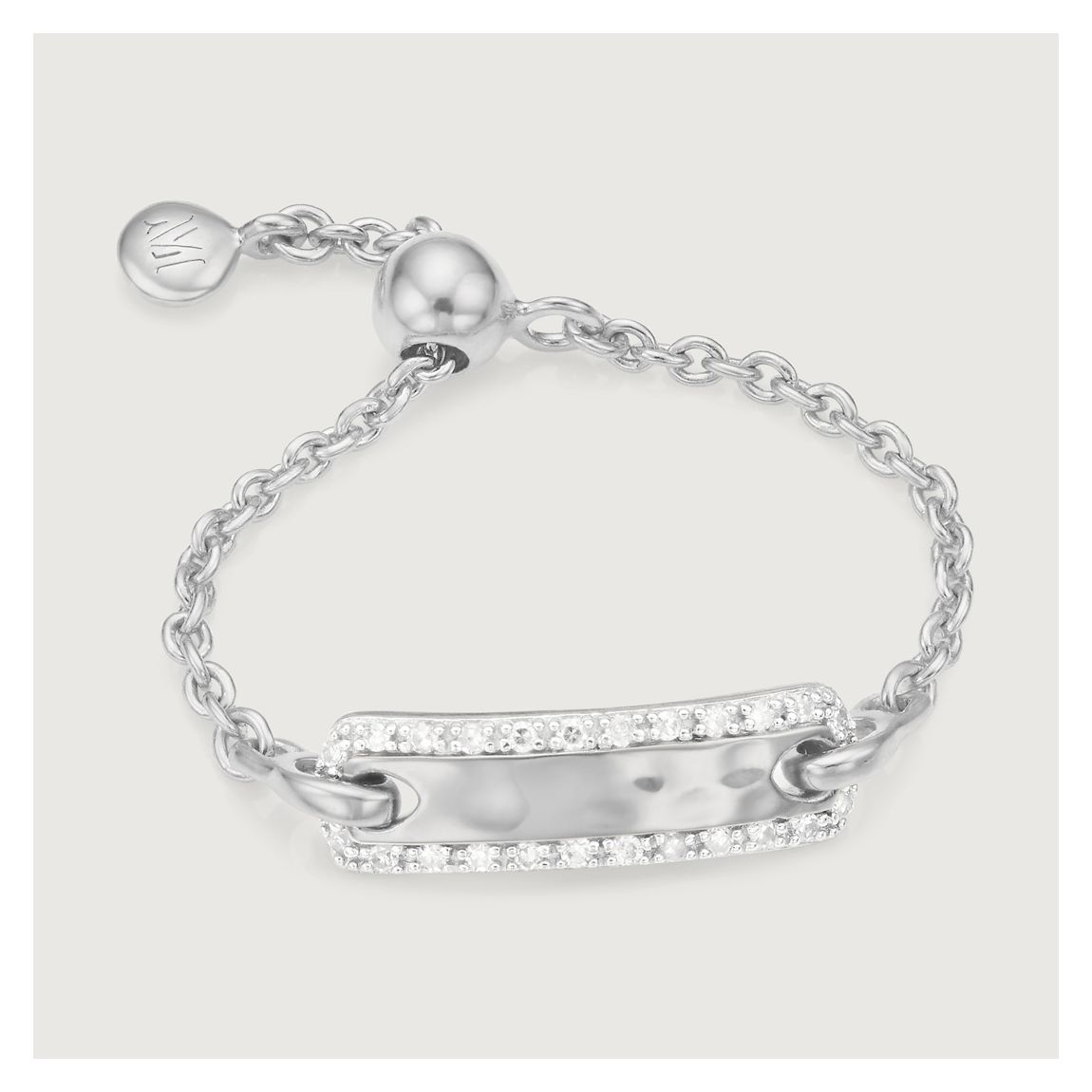 Silver Havana Adjustable One Size Friendship Diamond Ring main product photo