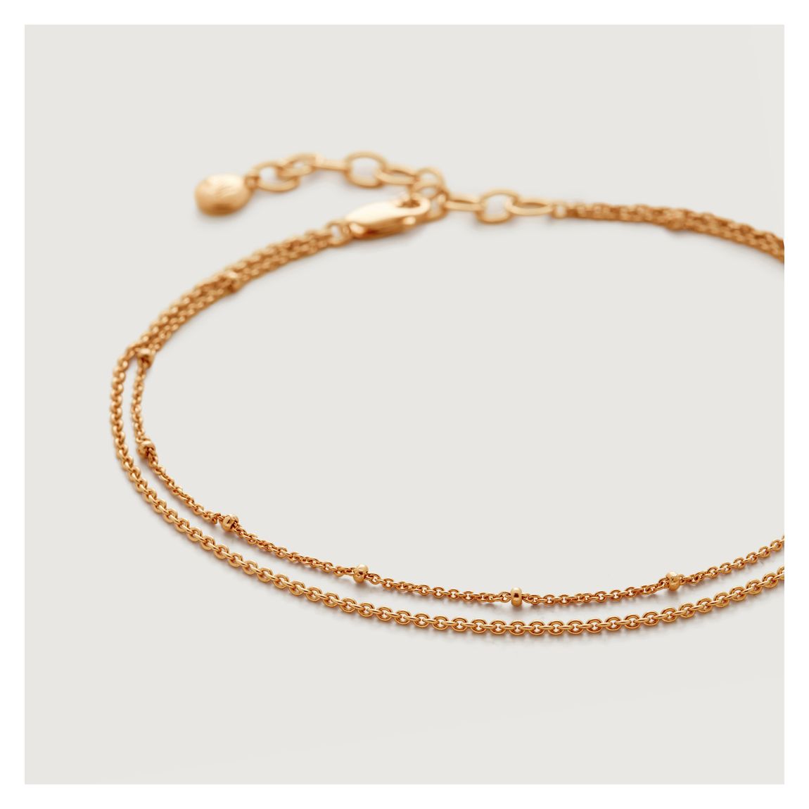 Gold Beaded Double Chain Anklet main product photo
