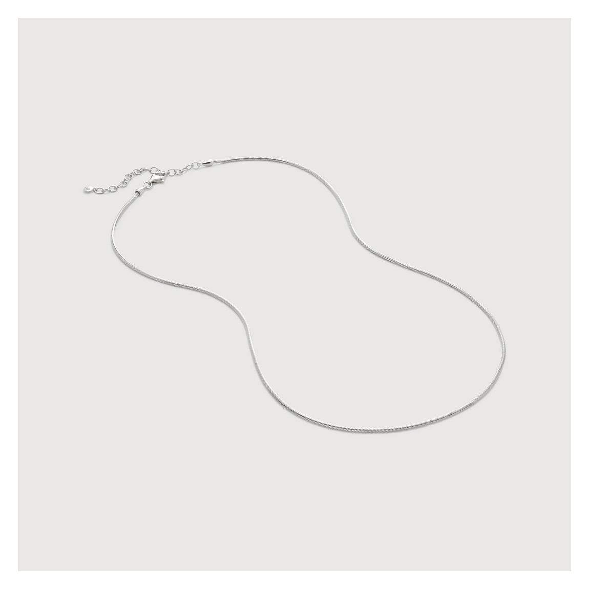 Silver Round Thin Snake Necklace main product photo