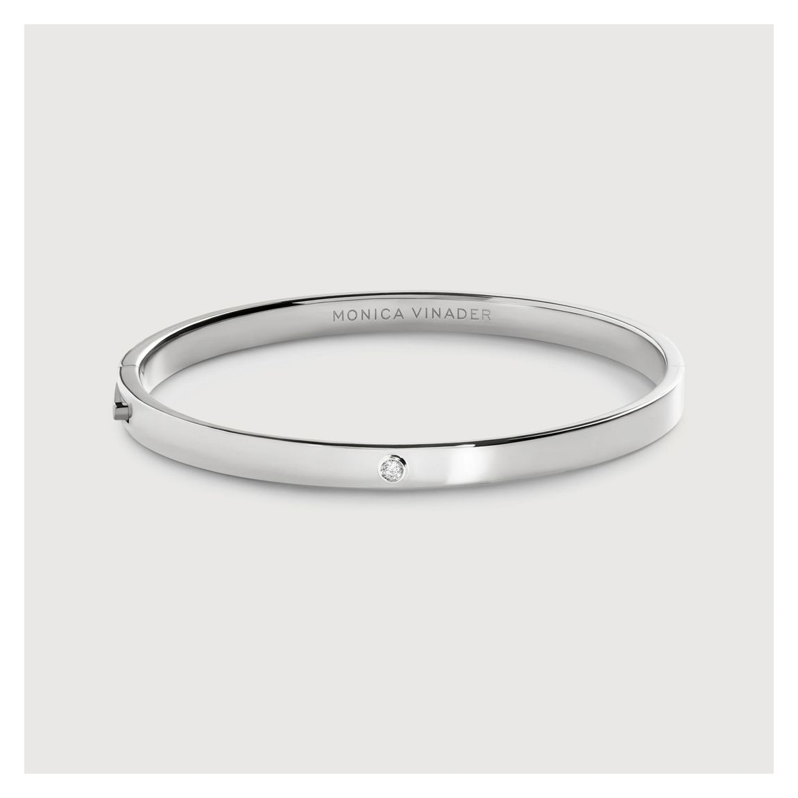 Silver Lab Grown Diamond Solitaire Bangle main product photo