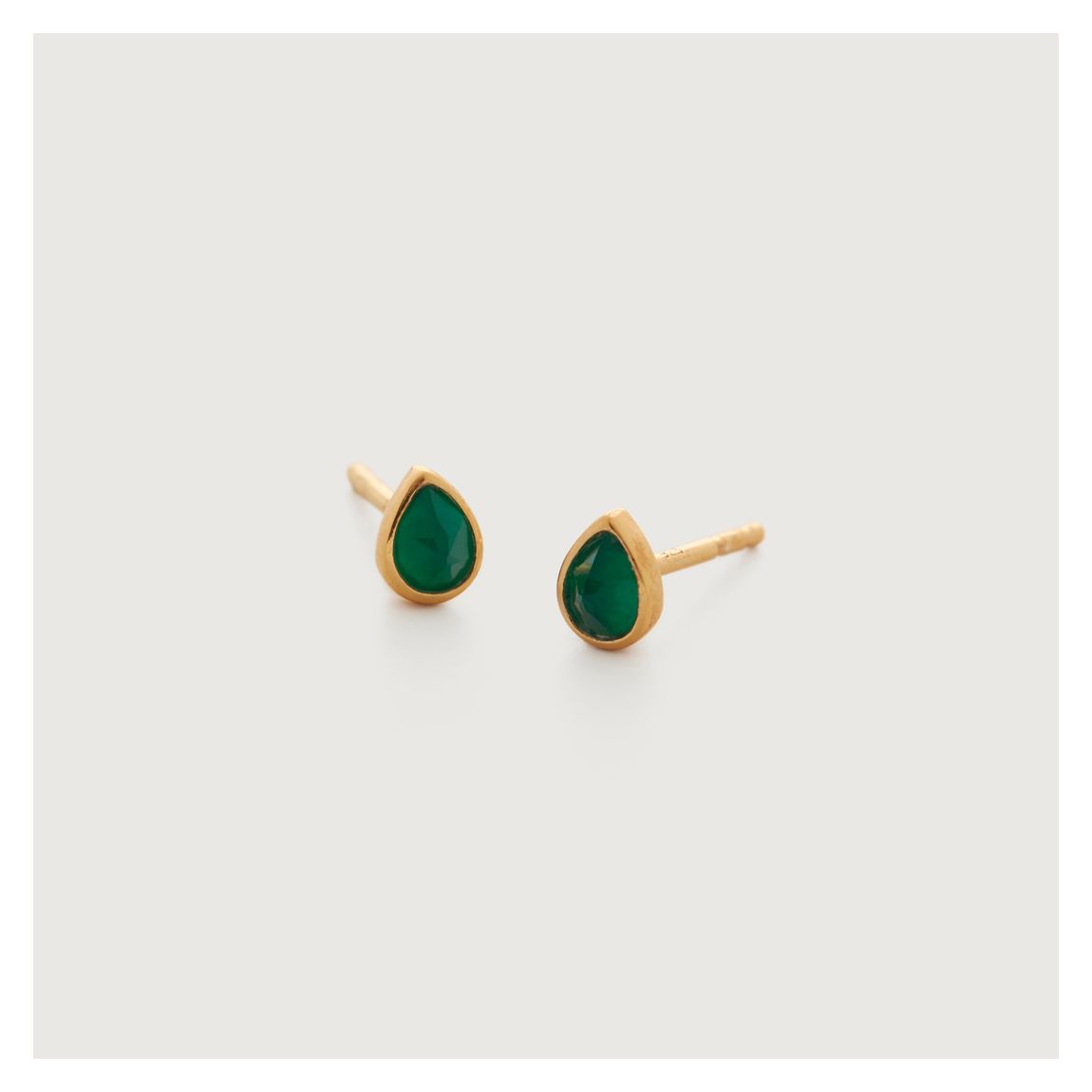 Green Onyx Teardrop Gemstone Stud Earrings main product photo
