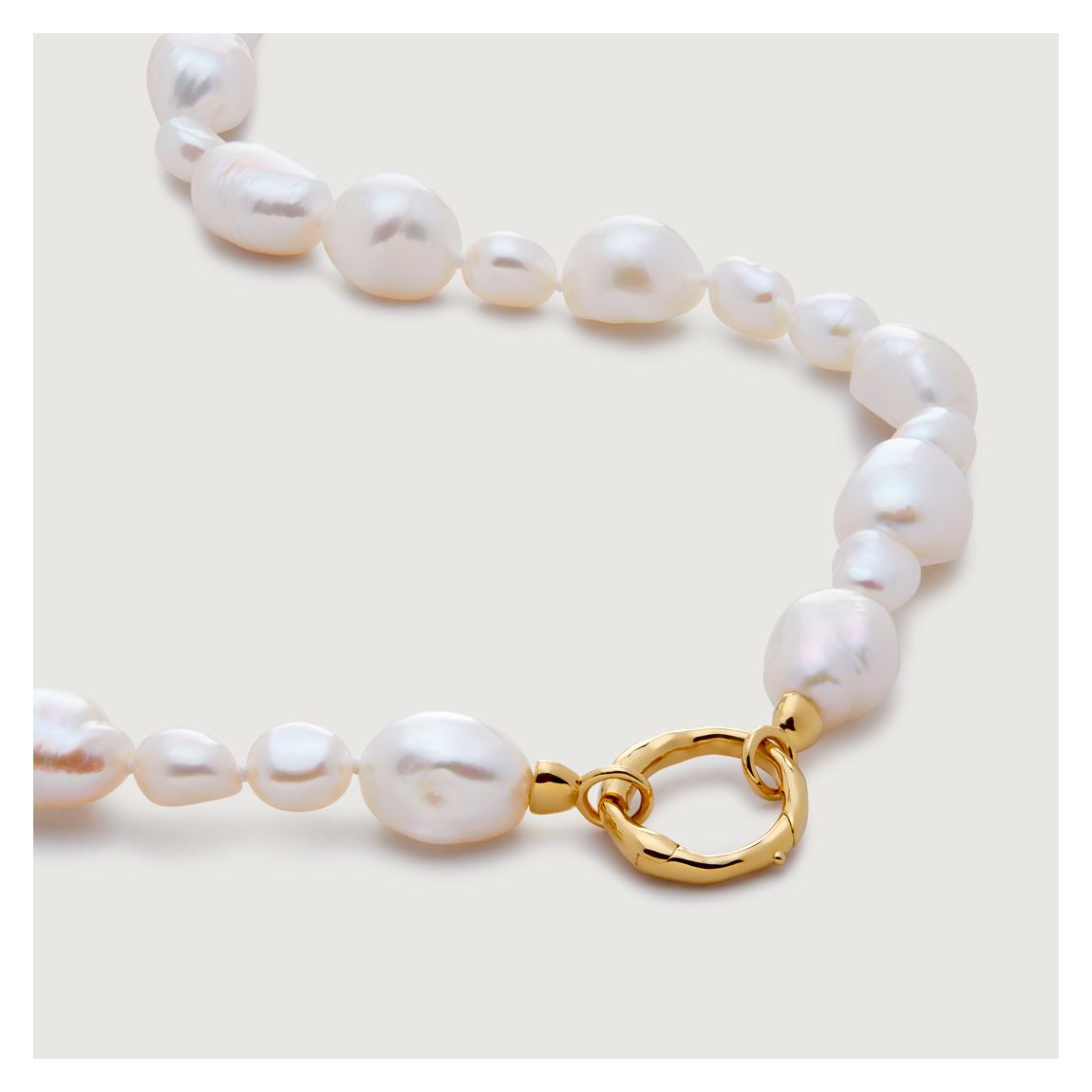 Gold Nura Irregular Pearl Mixed Necklace 46cm main product photo