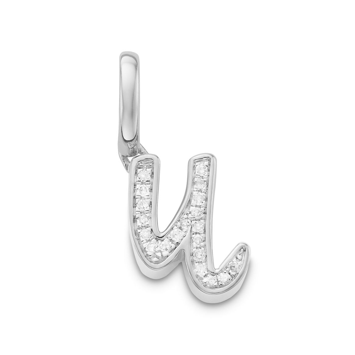 Silver Diamond Alphabet U Diamond Pendant Charm main product photo
