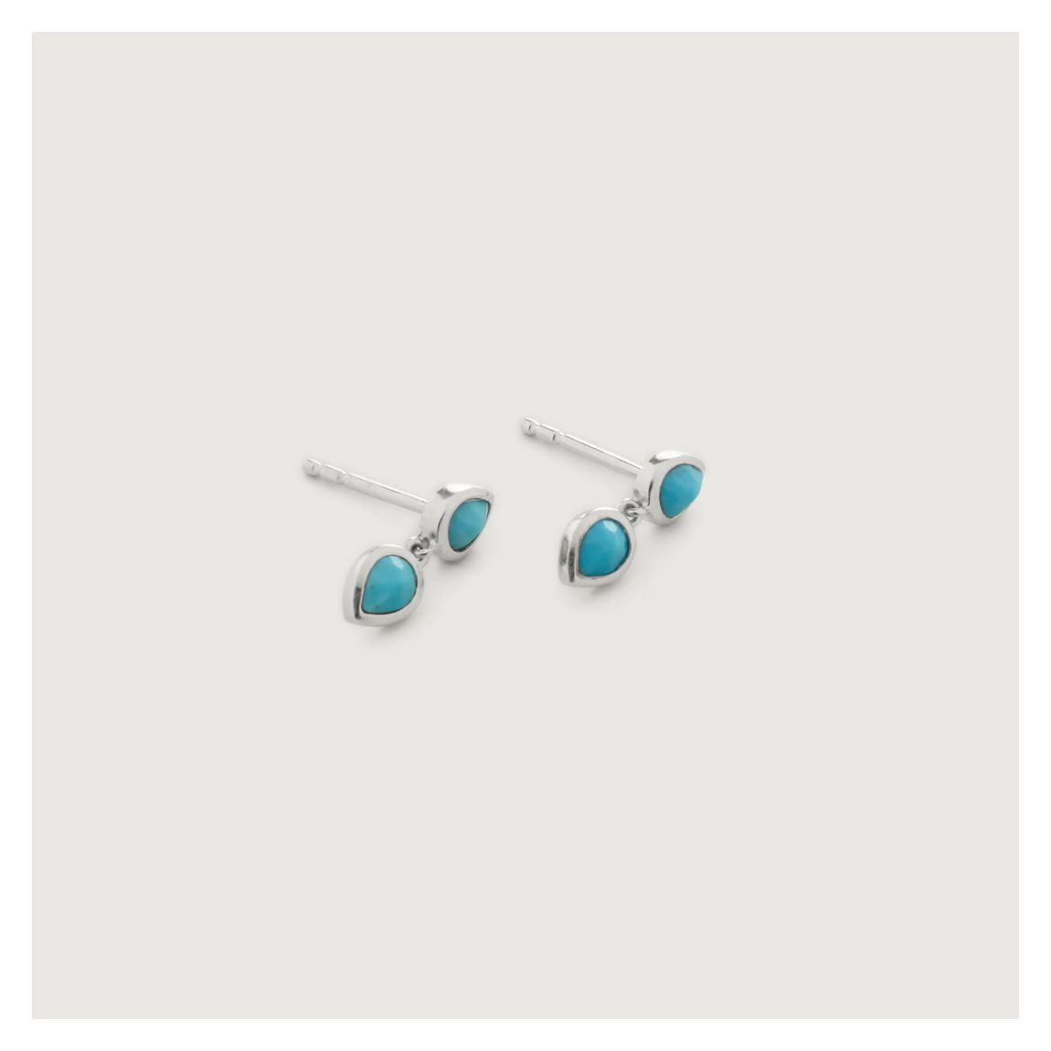 Turquoise Double Teardrop Stud Earrings main product photo