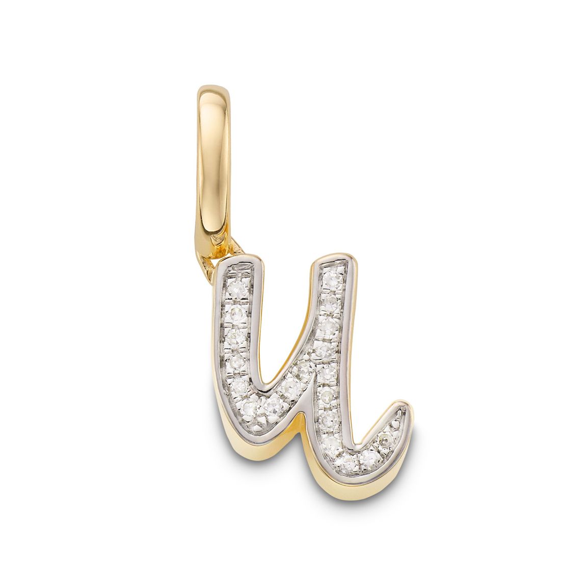Gold Diamond Alphabet U Diamond Pendant Charm main product photo