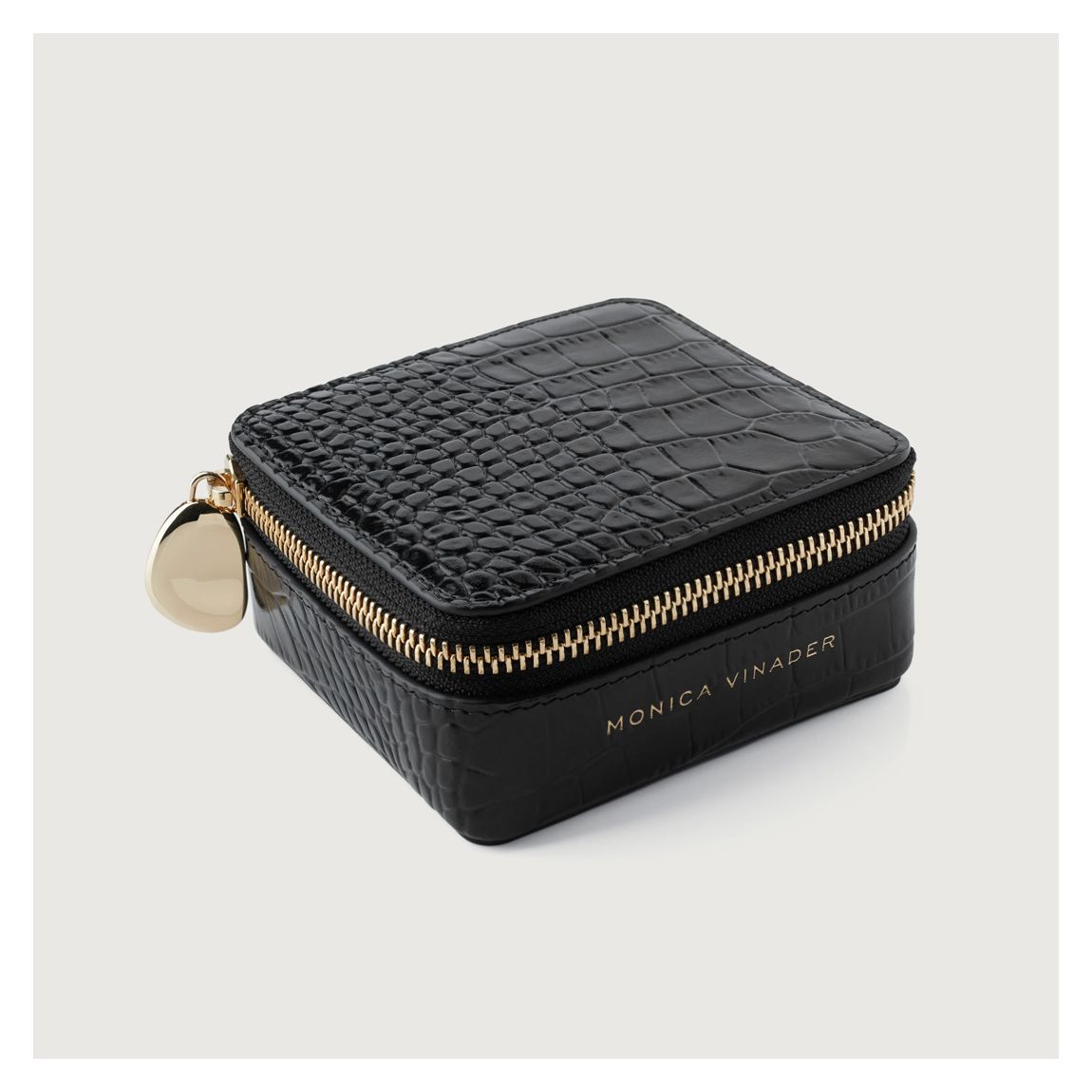 Black LT Mock Croc Leather Jewellery Box main product photo