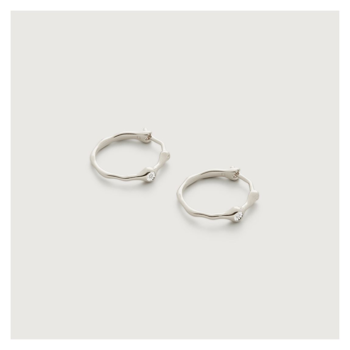 Silver Siren Diamond Small Hoop Earrings main product photo