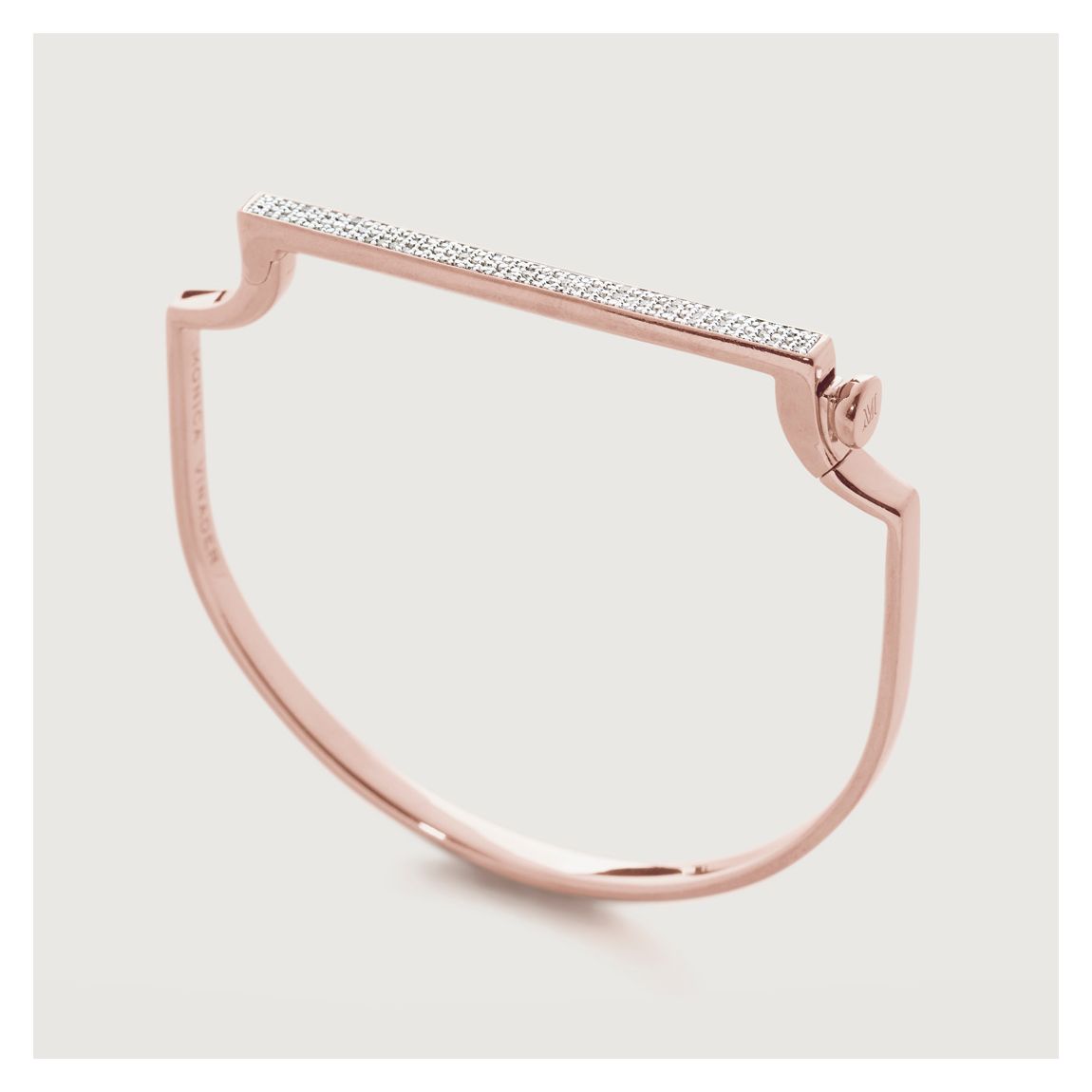 Diamond Rose Gold Signature Thin Diamond Bangle main product photo