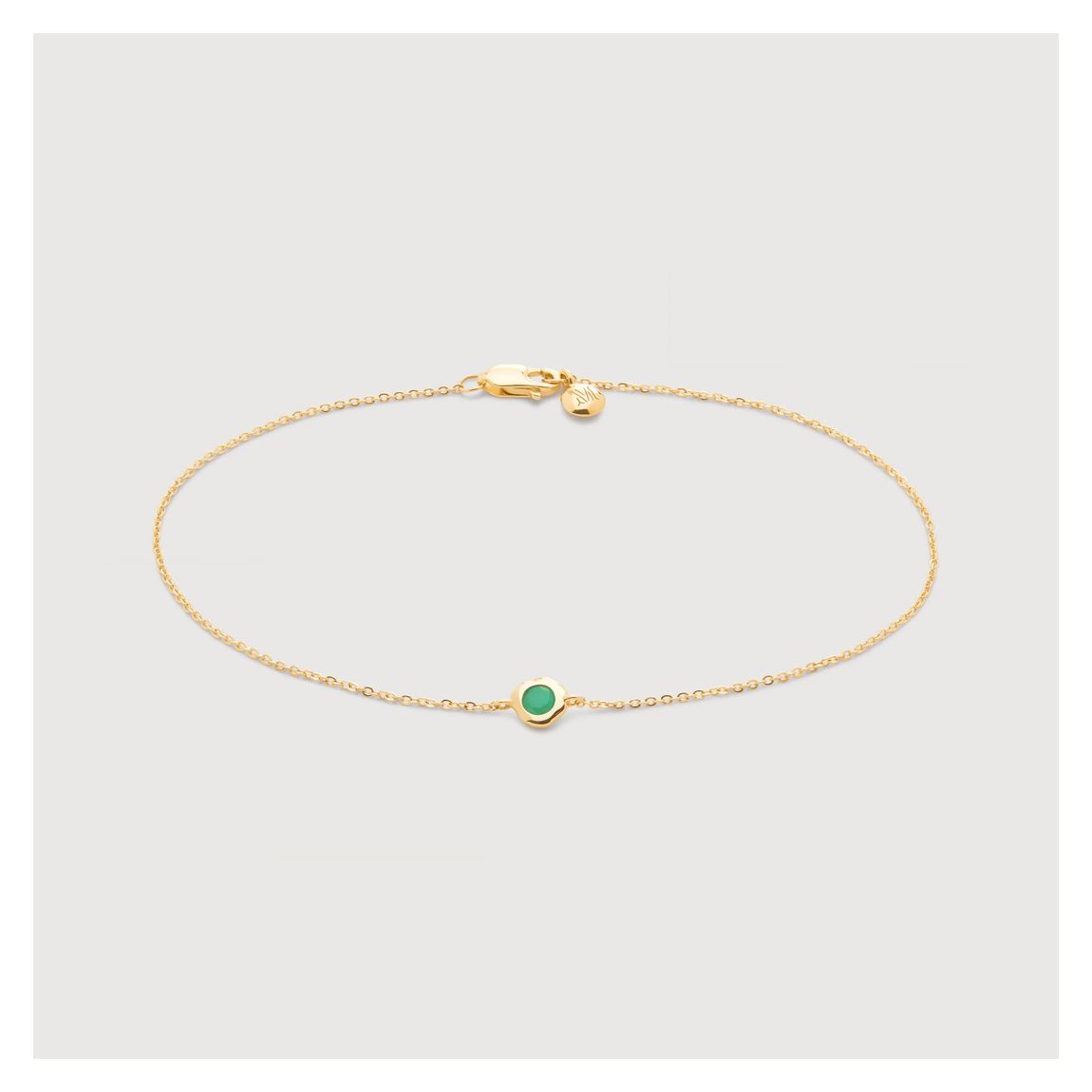 Yellow Gold Emerald YG Siren Gemstone Mini Chain Bracelet main product photo
