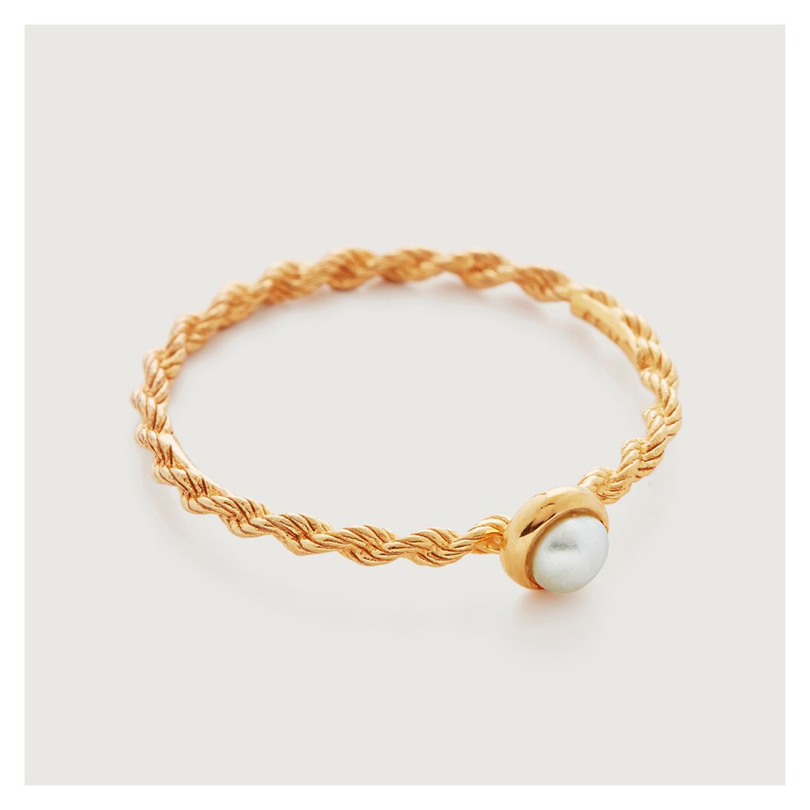 Gold Corda Skinny Pearl Ring main product photo