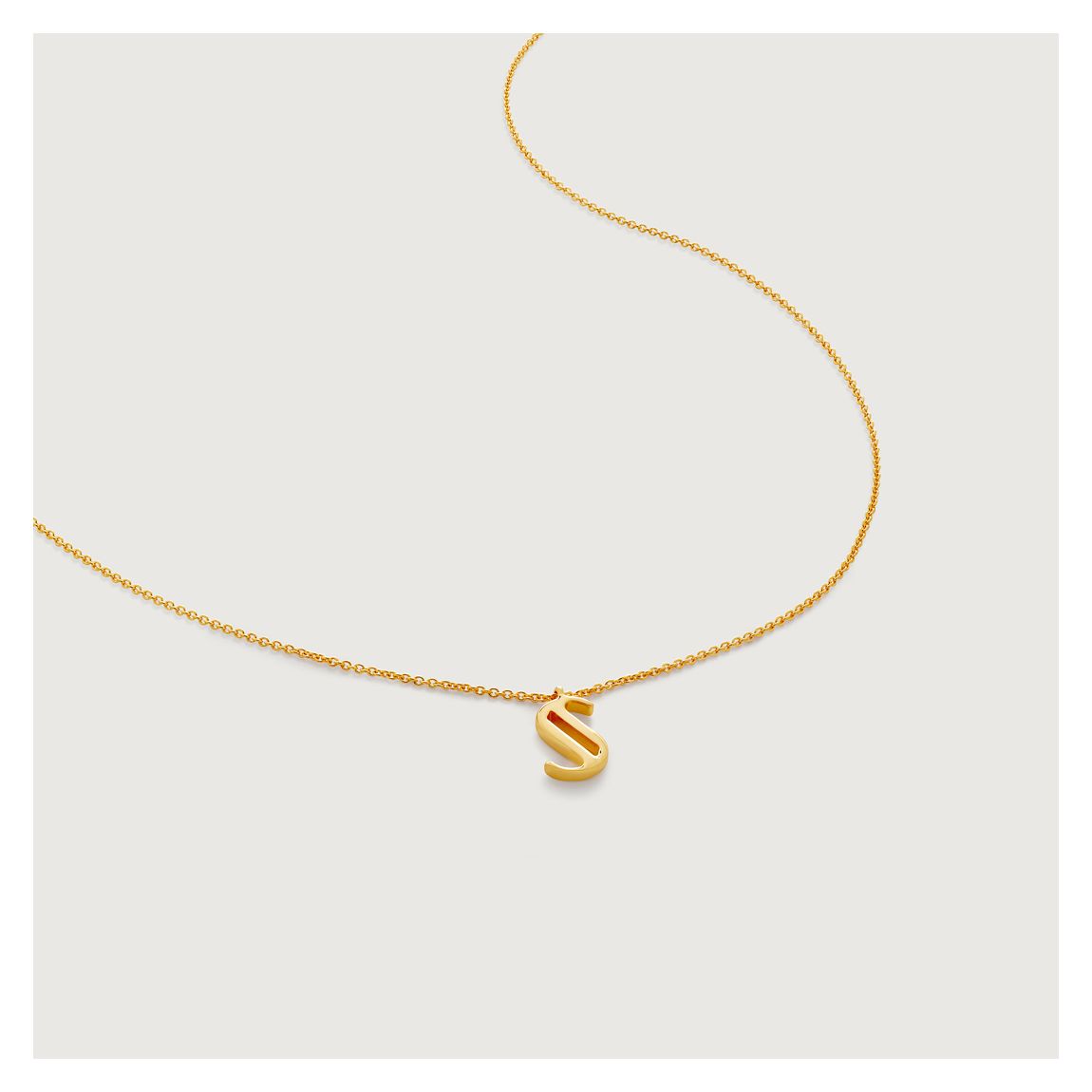 Gold Initial S Necklace main product photo