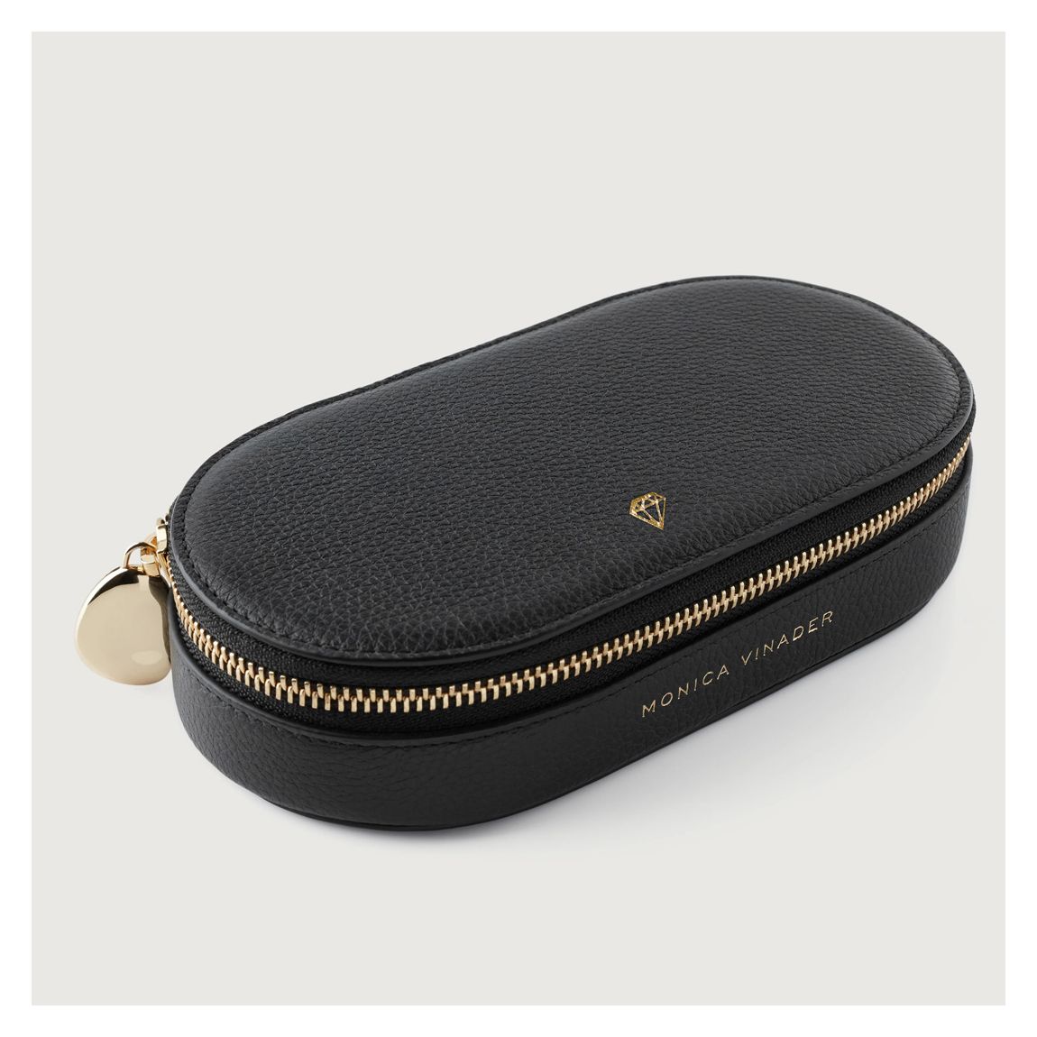 Black LT Leather Oval Jewellery Box main product photo
