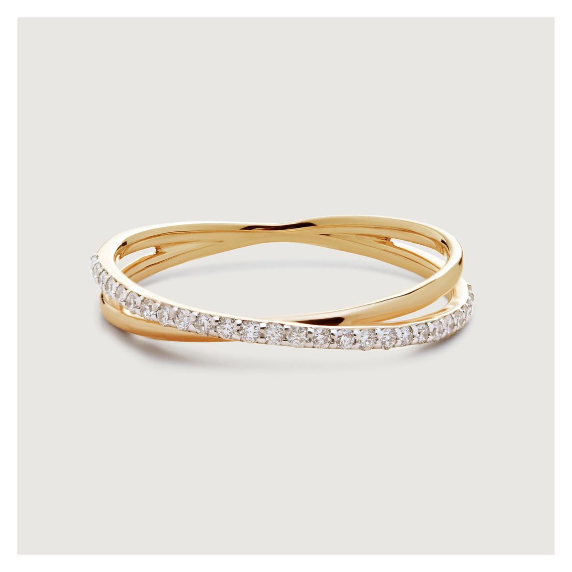 Yellow Gold Lab Grown Diamond Crossover Ring main product photo