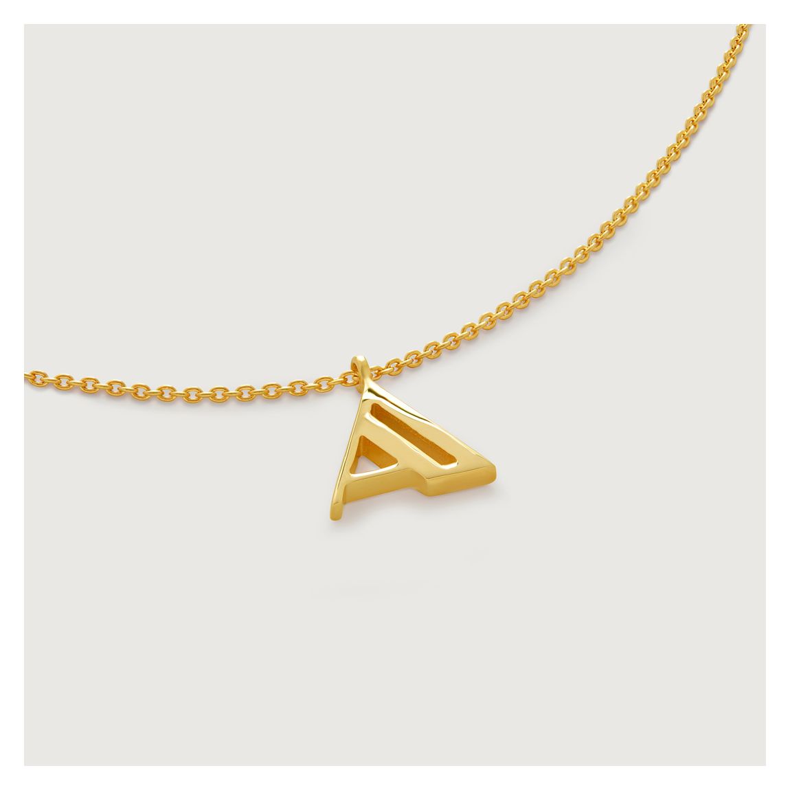 Gold Initial A Necklace main product photo