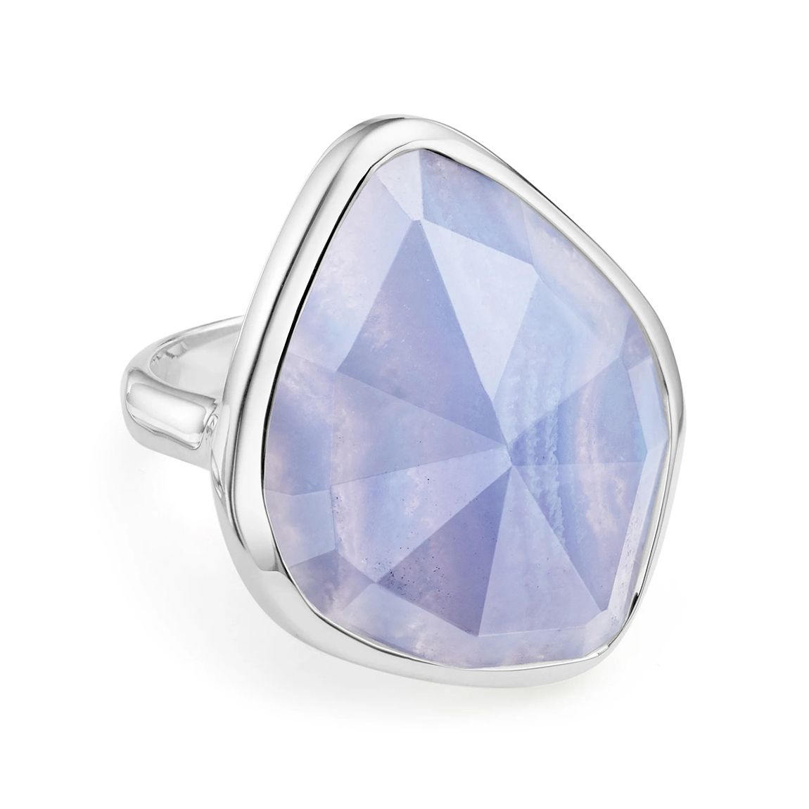 Silver Blue Lace Agate Siren Nugget Cocktail Ring main product photo