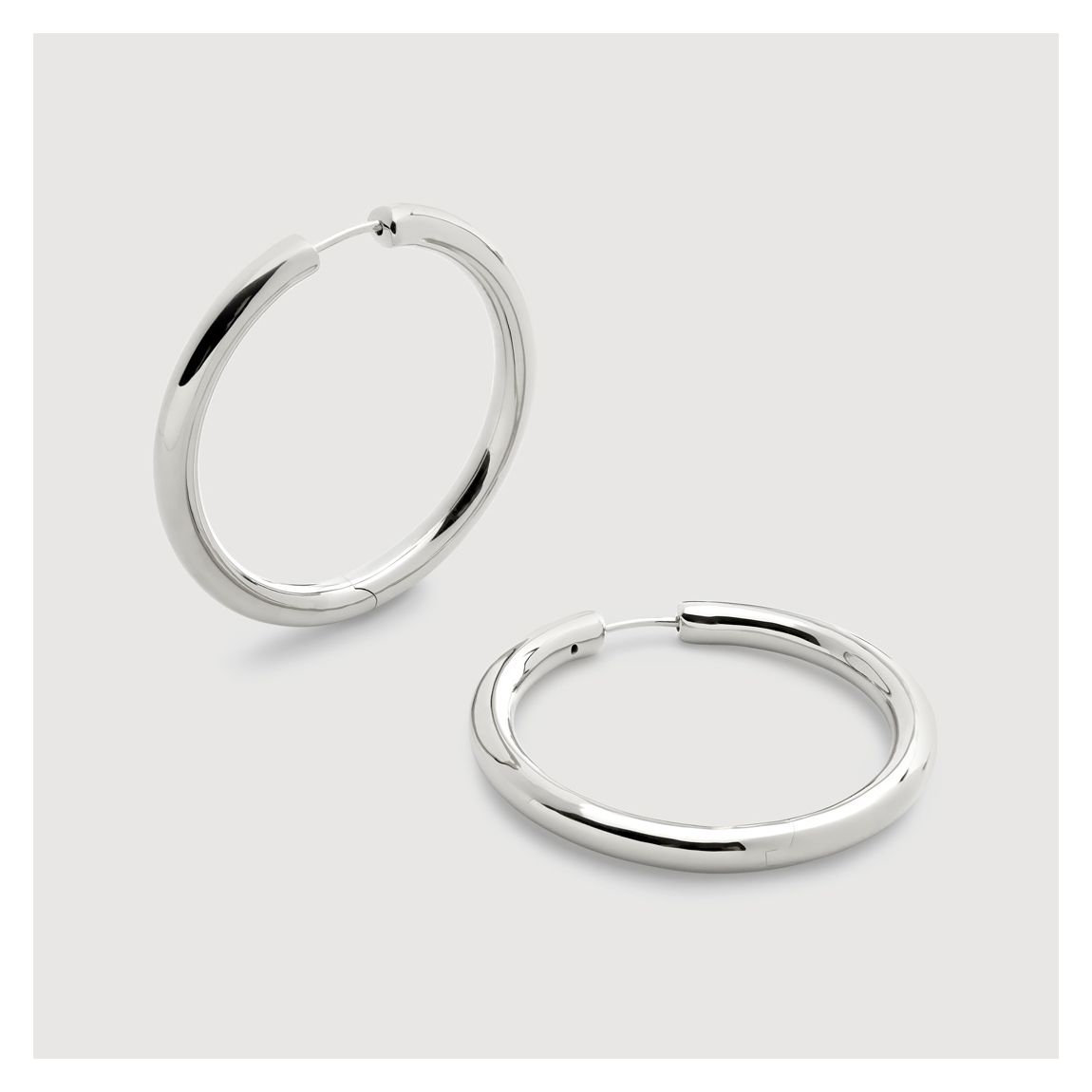Silver Essential Click Large Hoop Earrings main product photo