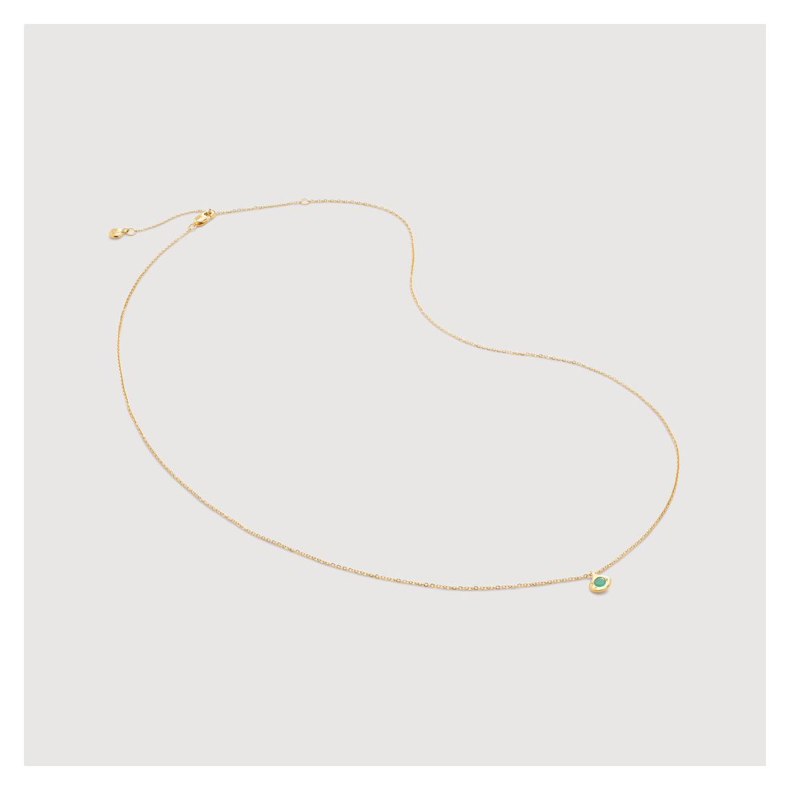 Yellow Gold Emerald YG Siren Gemstone Mini Necklace main product photo