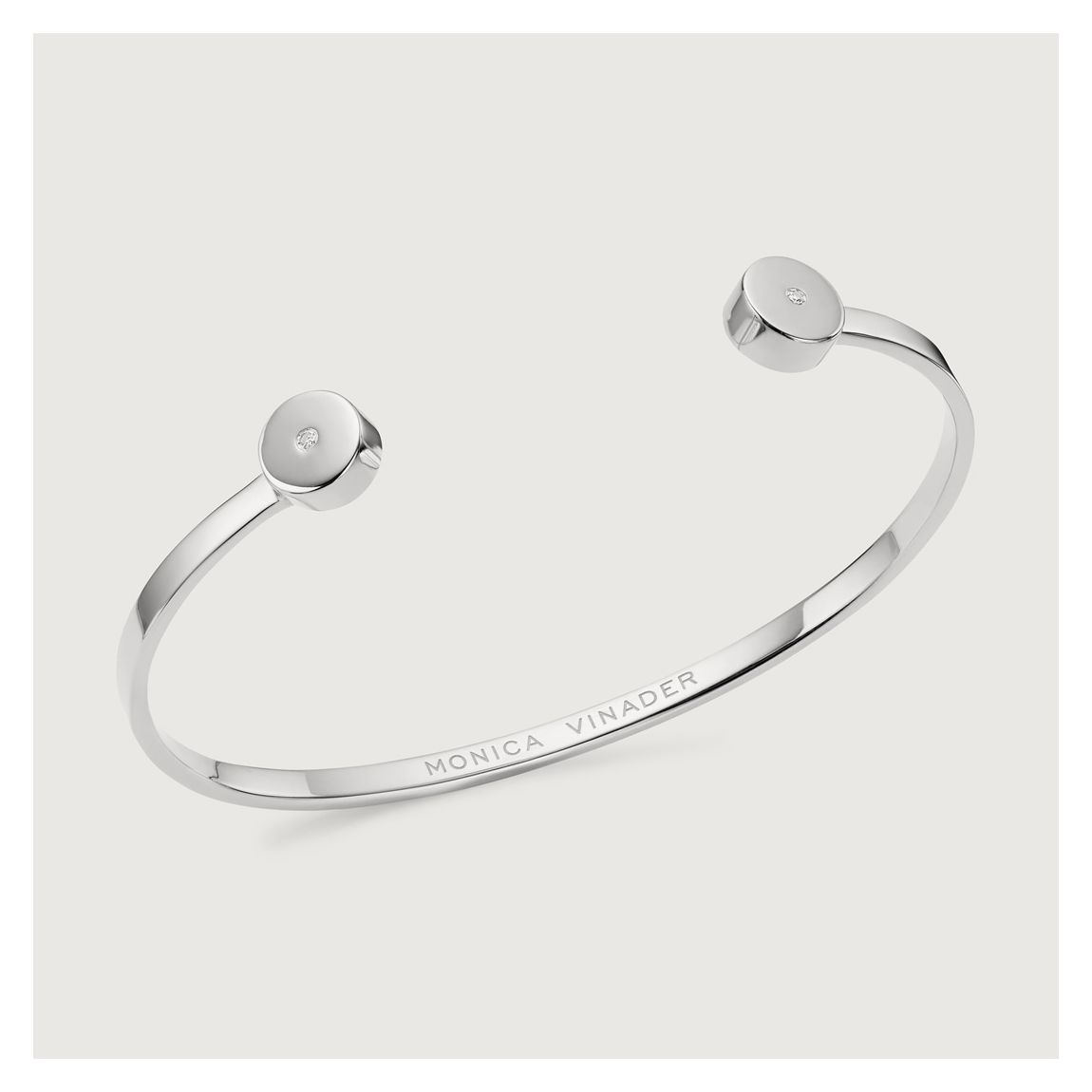 Silver Linear Solo Diamond Cuff main product photo