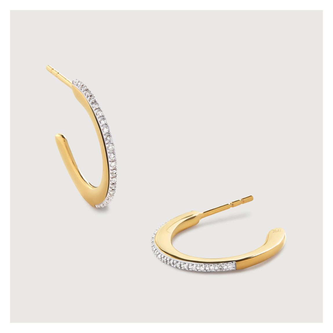 Gold Fiji Skinny Hoop Diamond Earrings main product photo