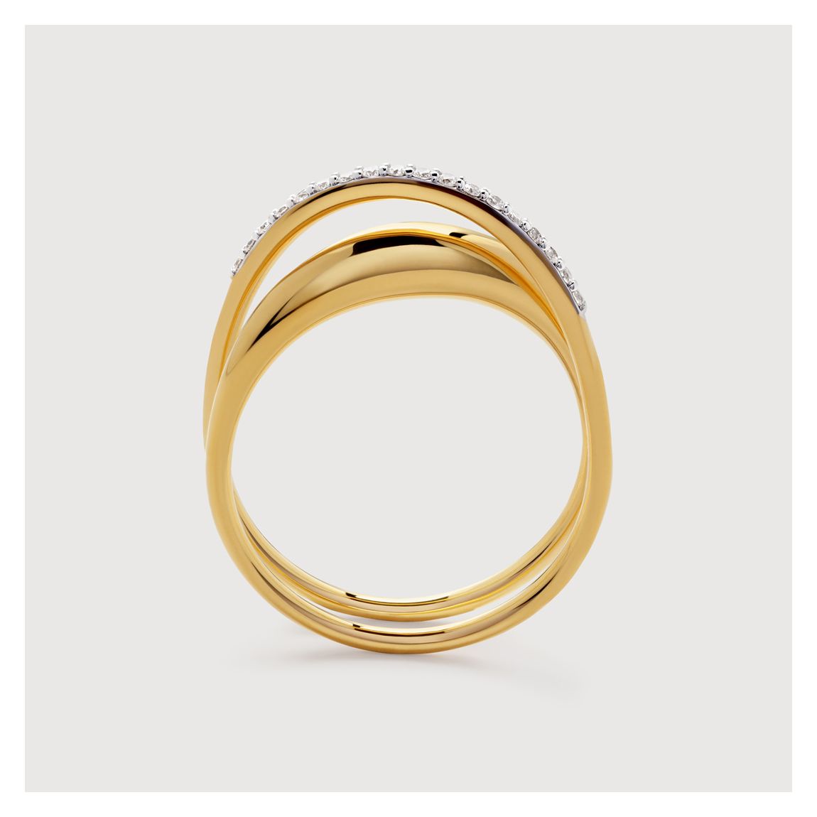 Gold Plated Lab Grown Diamond Nura Wrap Ring Size M main product photo