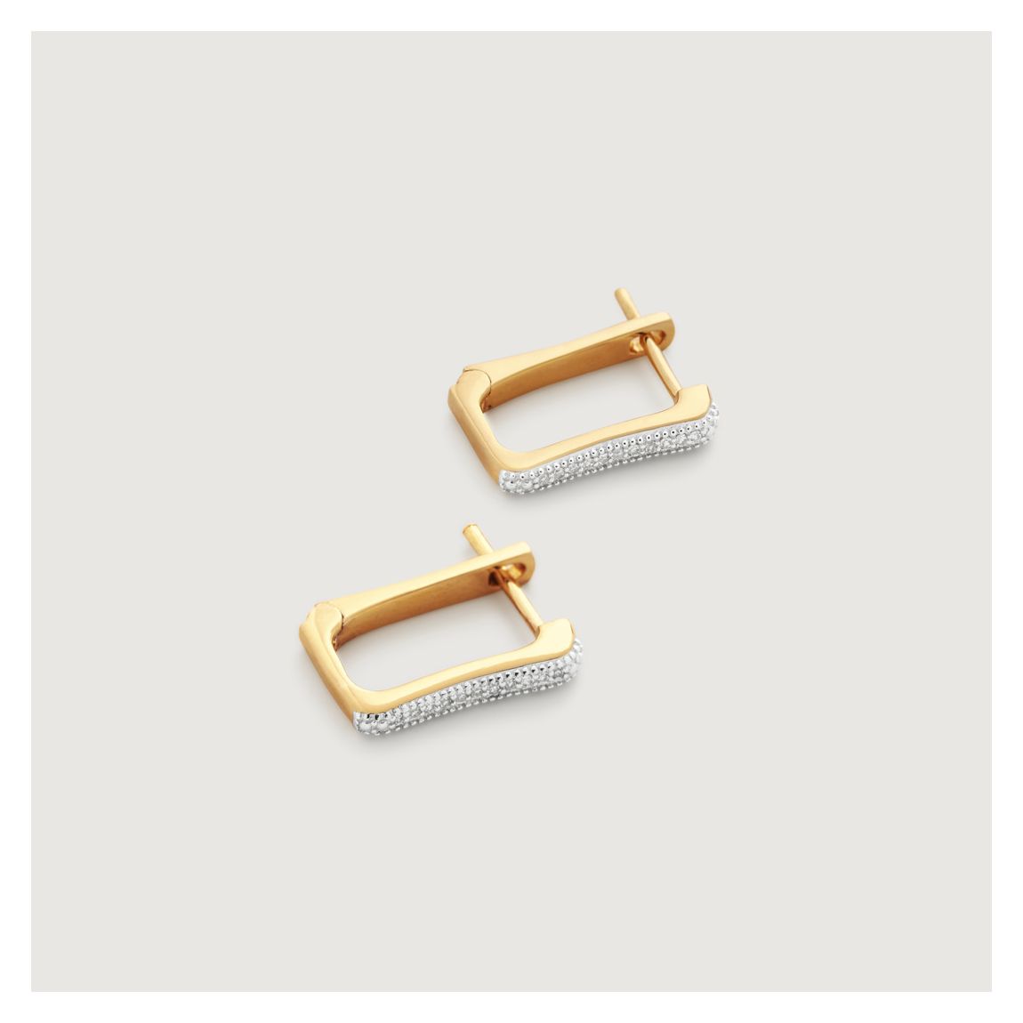 Gold Plated Alta Capture Diamond Huggie Earrings main product photo