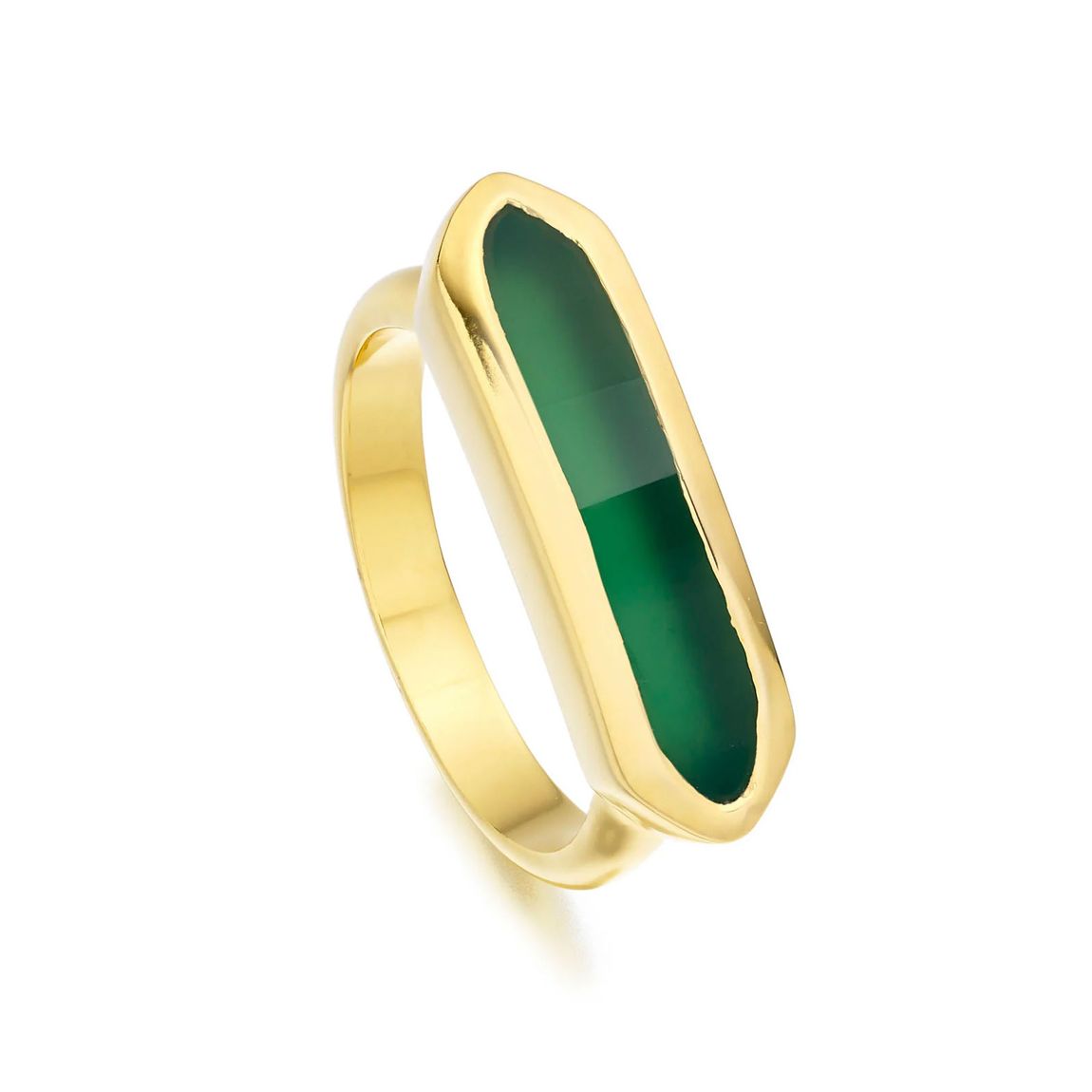 Gold Green Onyx Baja Ring Size K main product photo