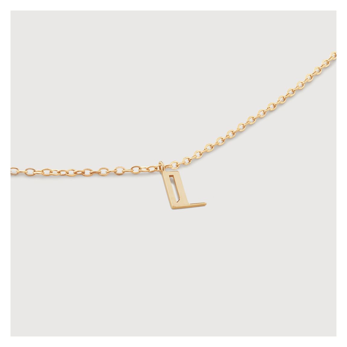 Yellow Gold Small Initial E Necklace main product photo