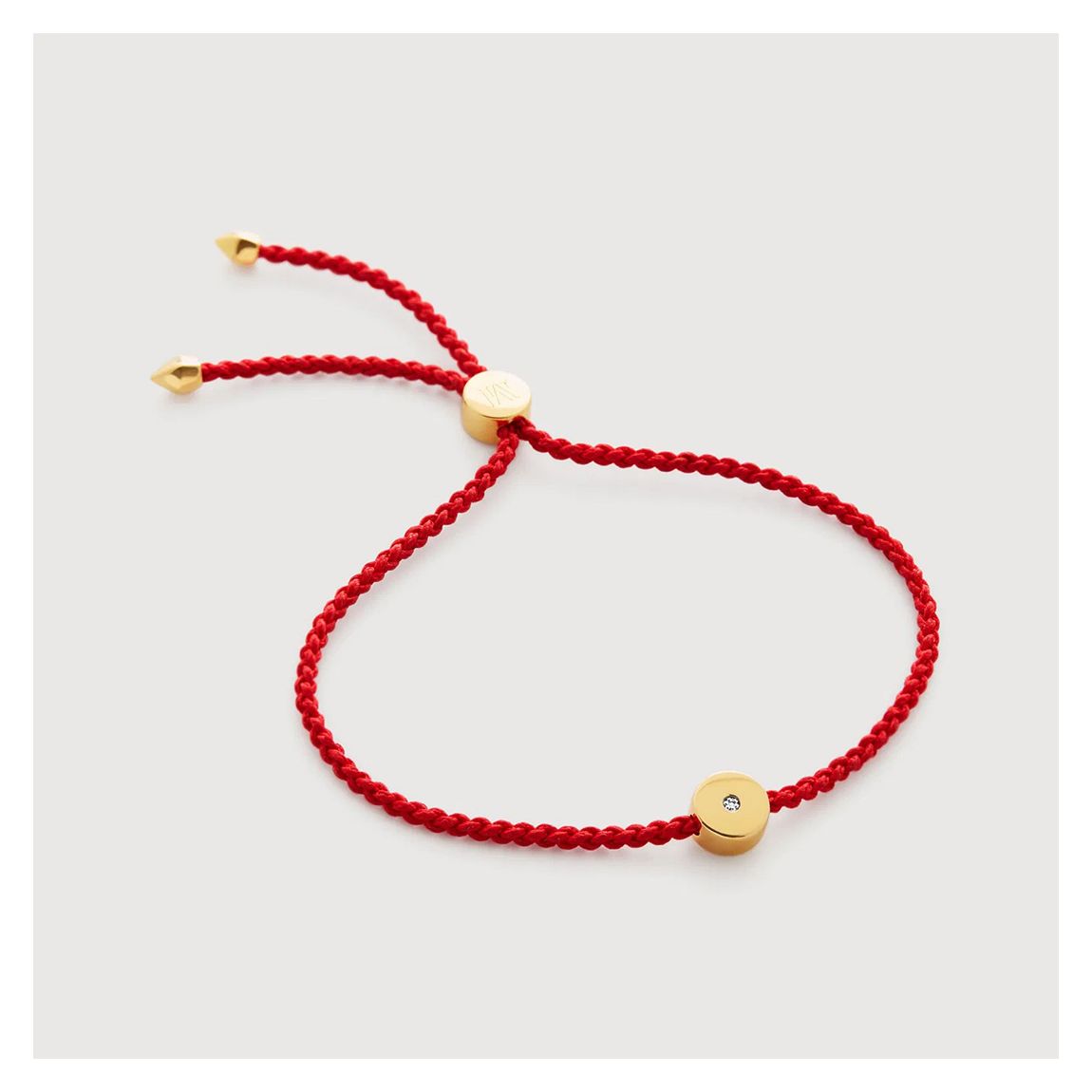 Gold Lab Grown Diamond Linear Solo Friendship Bracelet main product photo