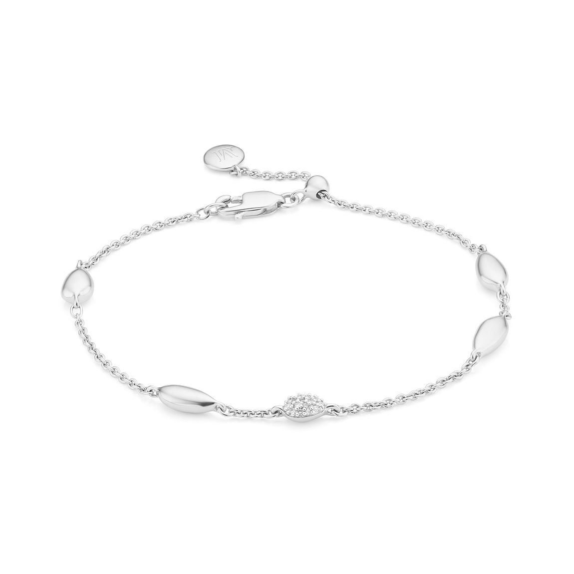 Silver Nura Teardrop Mixed Station Diamond Bracelet main product photo